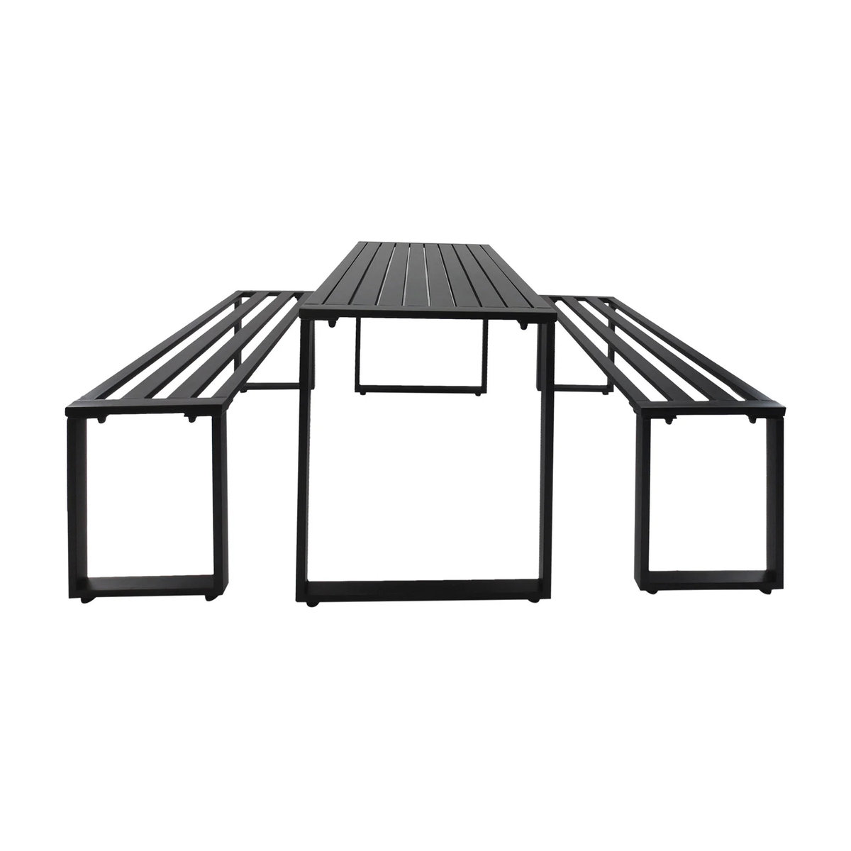 Outsunny Gartenmöbel-Set aus Metall, 3-teilige Sitzgruppe, schwarz, modern und minimalistisch - Bild 3