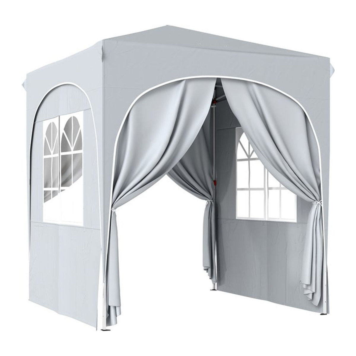 Outsunny Gartenpavillon Pop-up Faltzelt mit 4 Seitenwänden höhenverstellbar UV50+ Schutz Grau B x T: 200 x 200 cm - Bild 1