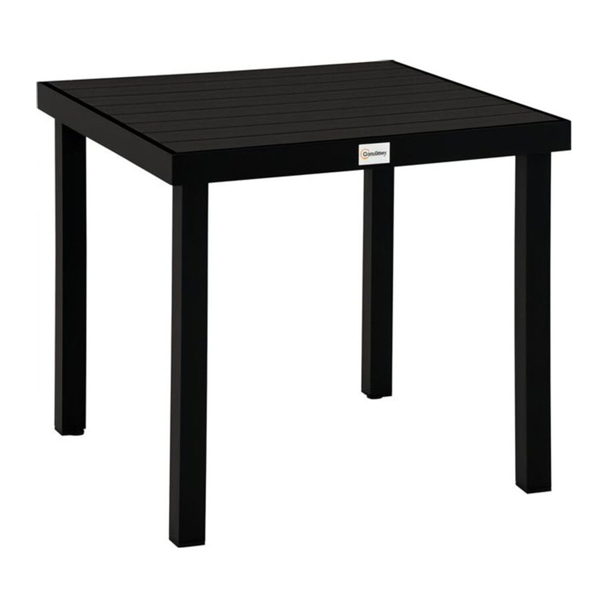 Outsunny Gartentisch für 4 Personen aus Aluminium und Kunststoff in Schwarz, Modernes Design, B/T/H: 80 x 80 x 74 cm - Bild 3