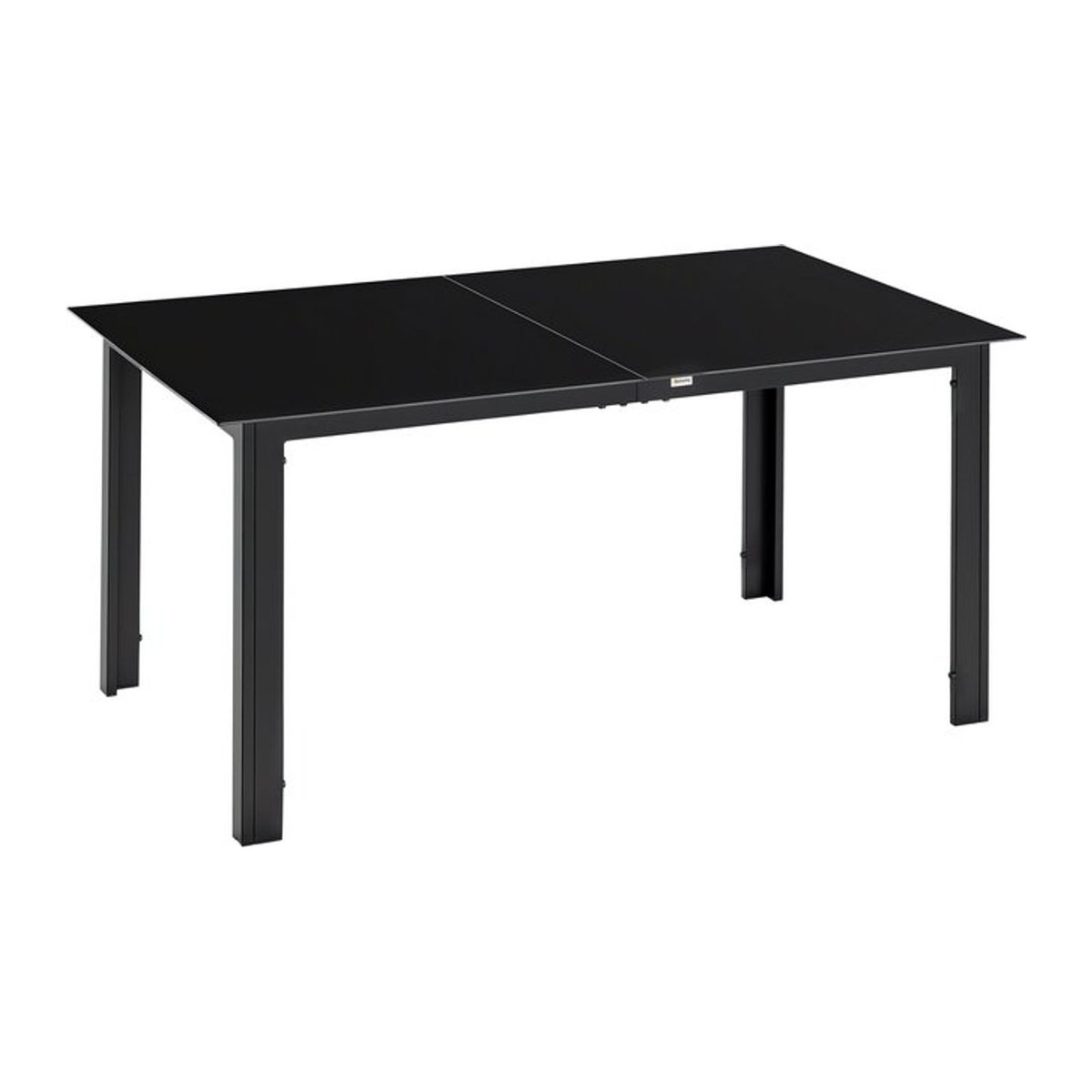 Outsunny Gartentisch für 6 Personen aus Aluminium mit Glasplatte in Schwarz, B/T/H: 150 x 90 x 74 cm - Bild 1