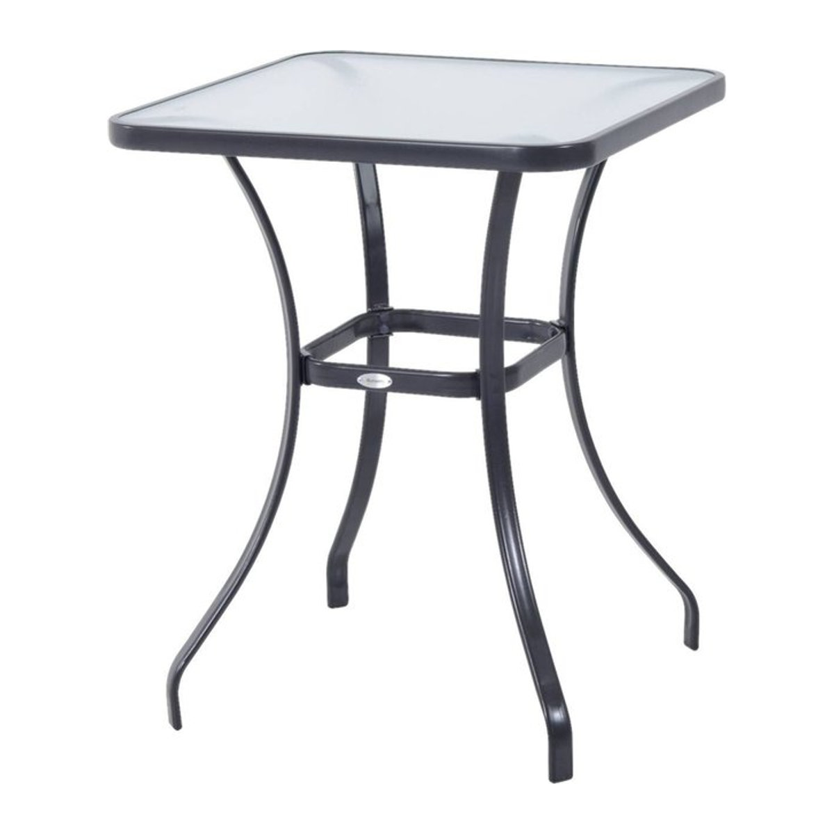 Outsunny Gartentisch modern aus Metall und Glas in Schwarz, B/T/H: 68,5 x 68,5 x 84 cm - Bild 3
