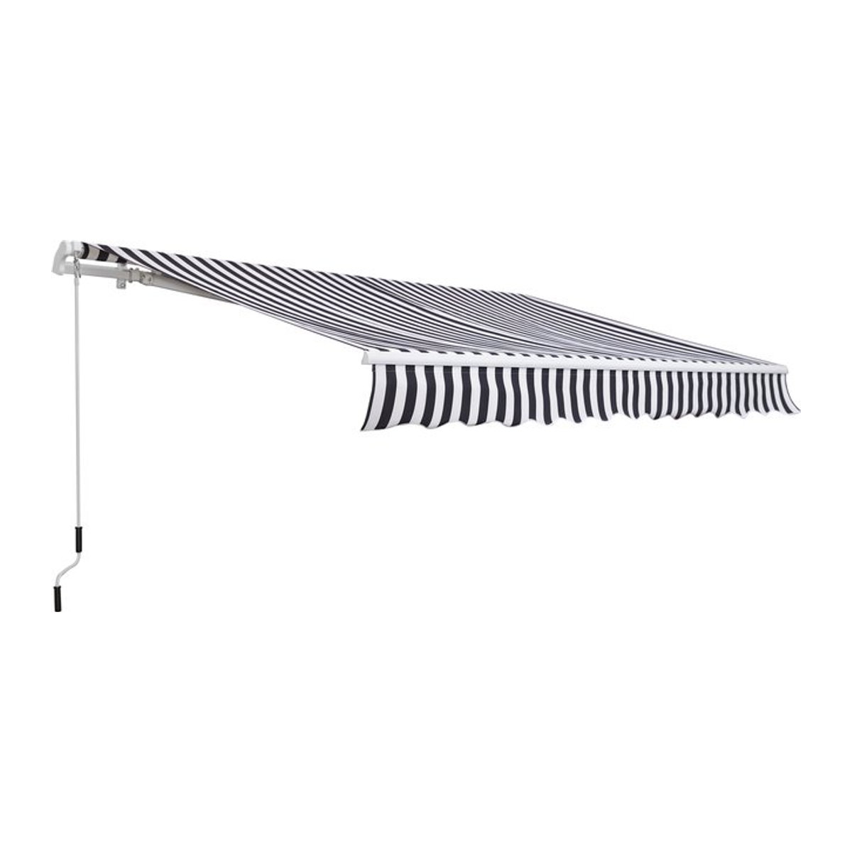 Outsunny Gelenkarmmarkise mit Handkurbel aus Aluminium und Polyester, Farbe: Grau/Weiß, B/H/T: 350 x 30 x 250 cm - Bild 1