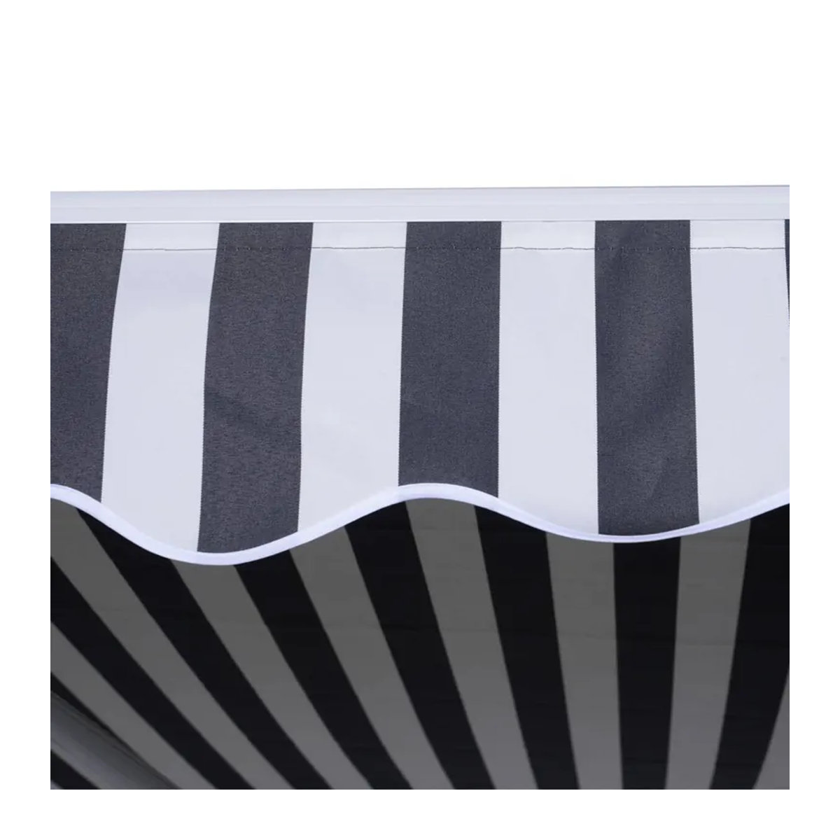Outsunny Gelenkarmmarkise mit Handkurbel aus Aluminium und Polyester, Farbe: Grau/Weiß, B/H/T: 350 x 30 x 250 cm - Bild 3