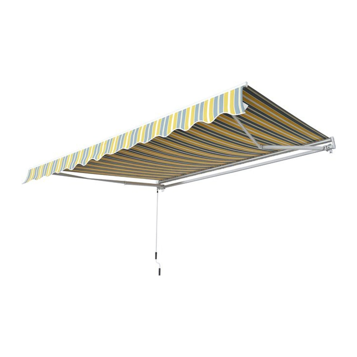 Outsunny Gelenkarmmarkise mit Handkurbel aus Aluminium und Polyester, Gelb/Grau, B: 295 cm, H: 245 cm - Bild 1