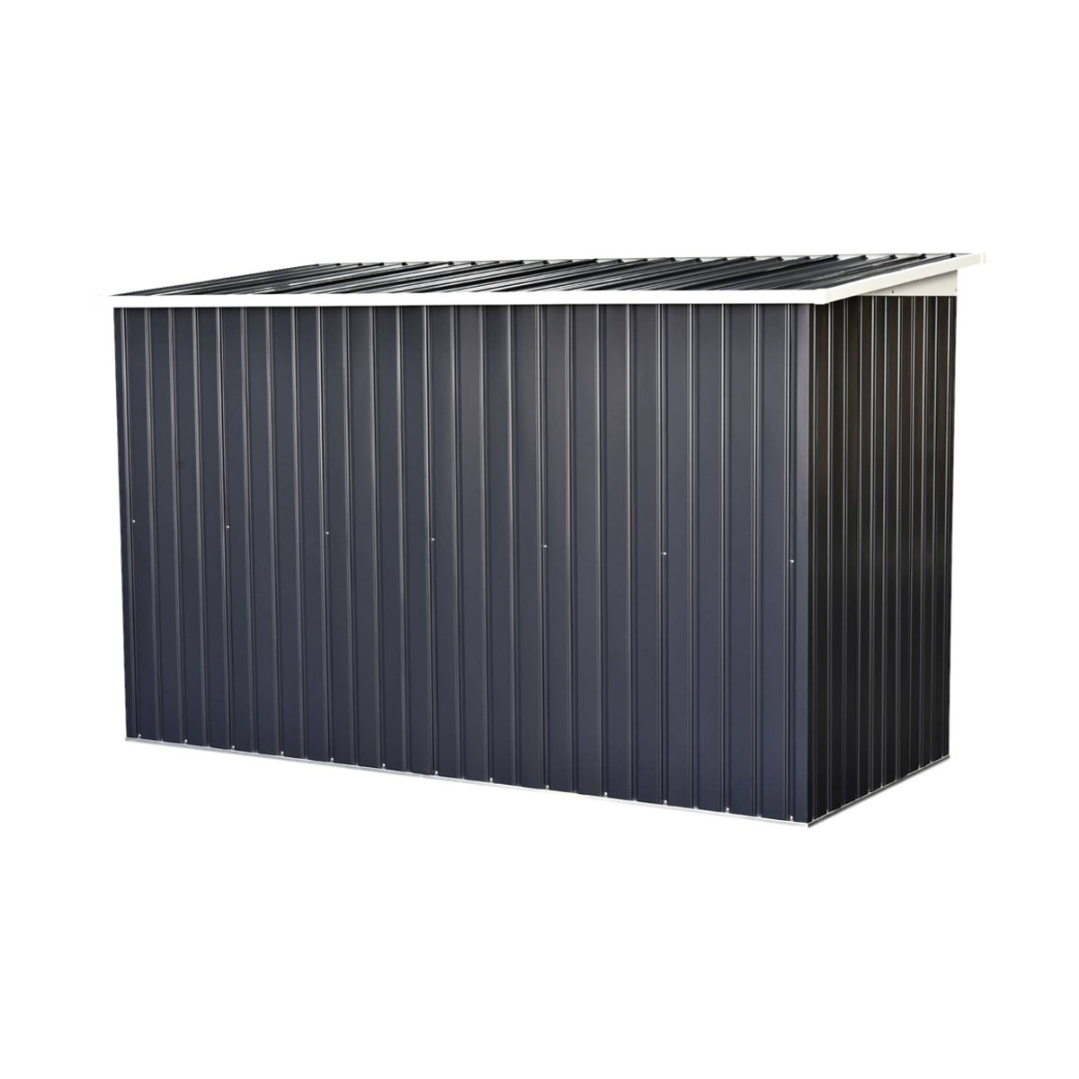 Outsunny Gerätehaus aus Metall in Grau und Schwarz mit Schiebetüren, B/H/T: 280 x 173 x 130 cm - Bild 2