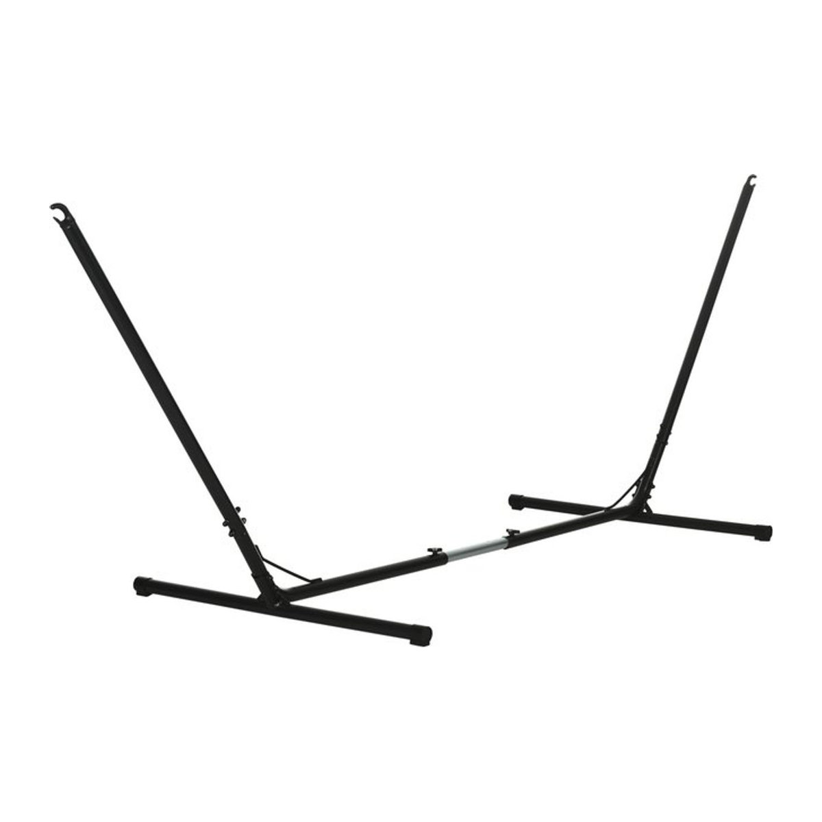 Outsunny Hängemattengestell aus Metall in Schwarz, verstellbar für Garten und Strand, B/H/L: 108 x 120 x 380 cm - Bild 1
