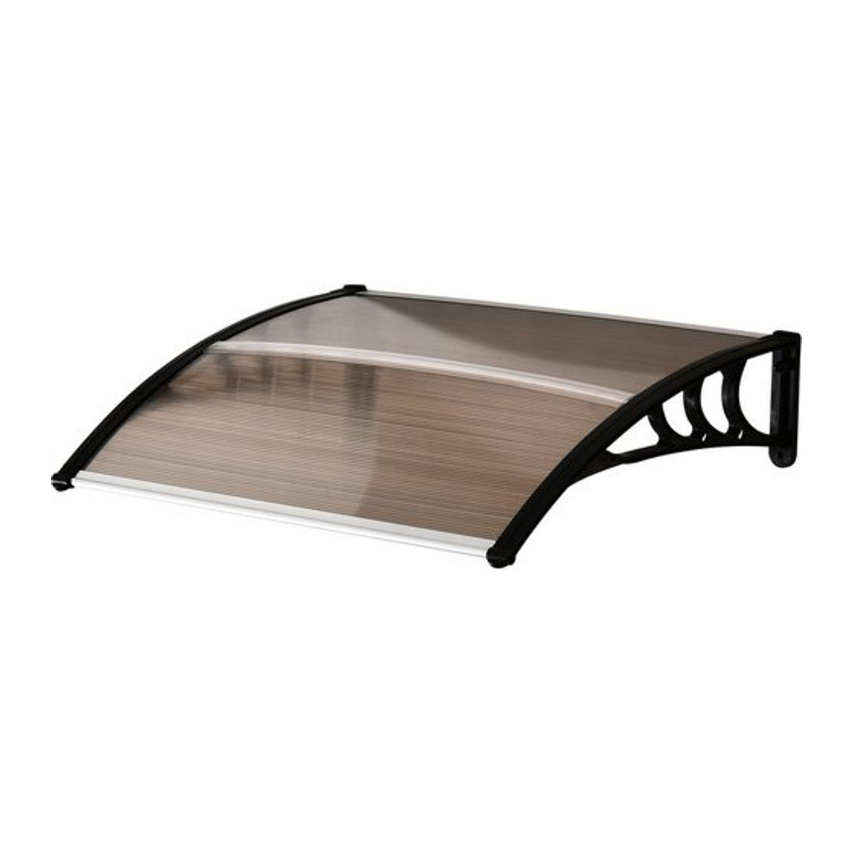 Outsunny Haustürvordach Pultvordach Überdachung aus Polycarbonat in Braun, B: 120 cm, T: 75 cm - Bild 5