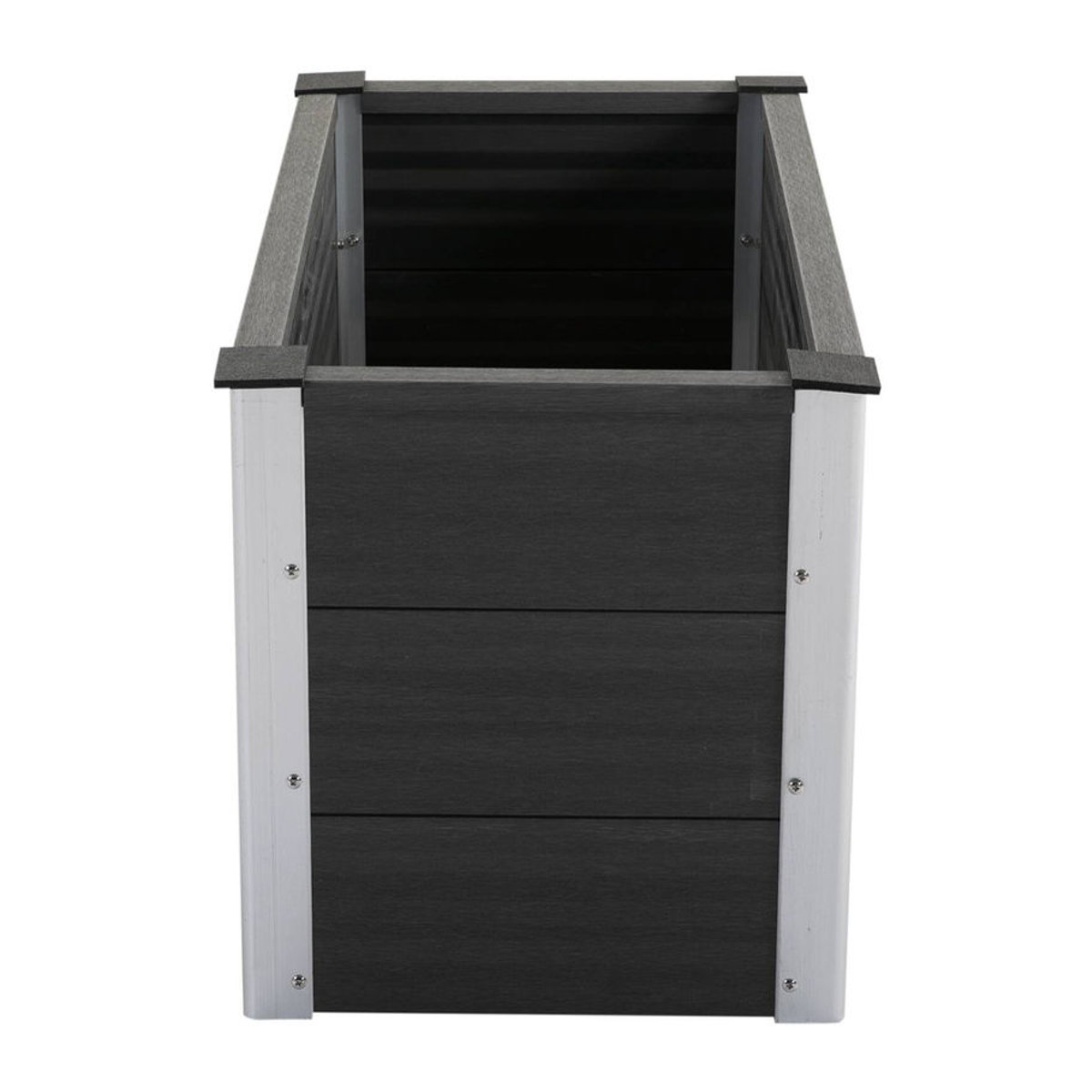 Outsunny Hochbeet aus Aluminium und Kunststoff in Grau, wetterfester Pflanzkasten ohne Boden für Terrasse und Balkon, B/H/L: 100 x 50 x 55,5 cm - Bild 2