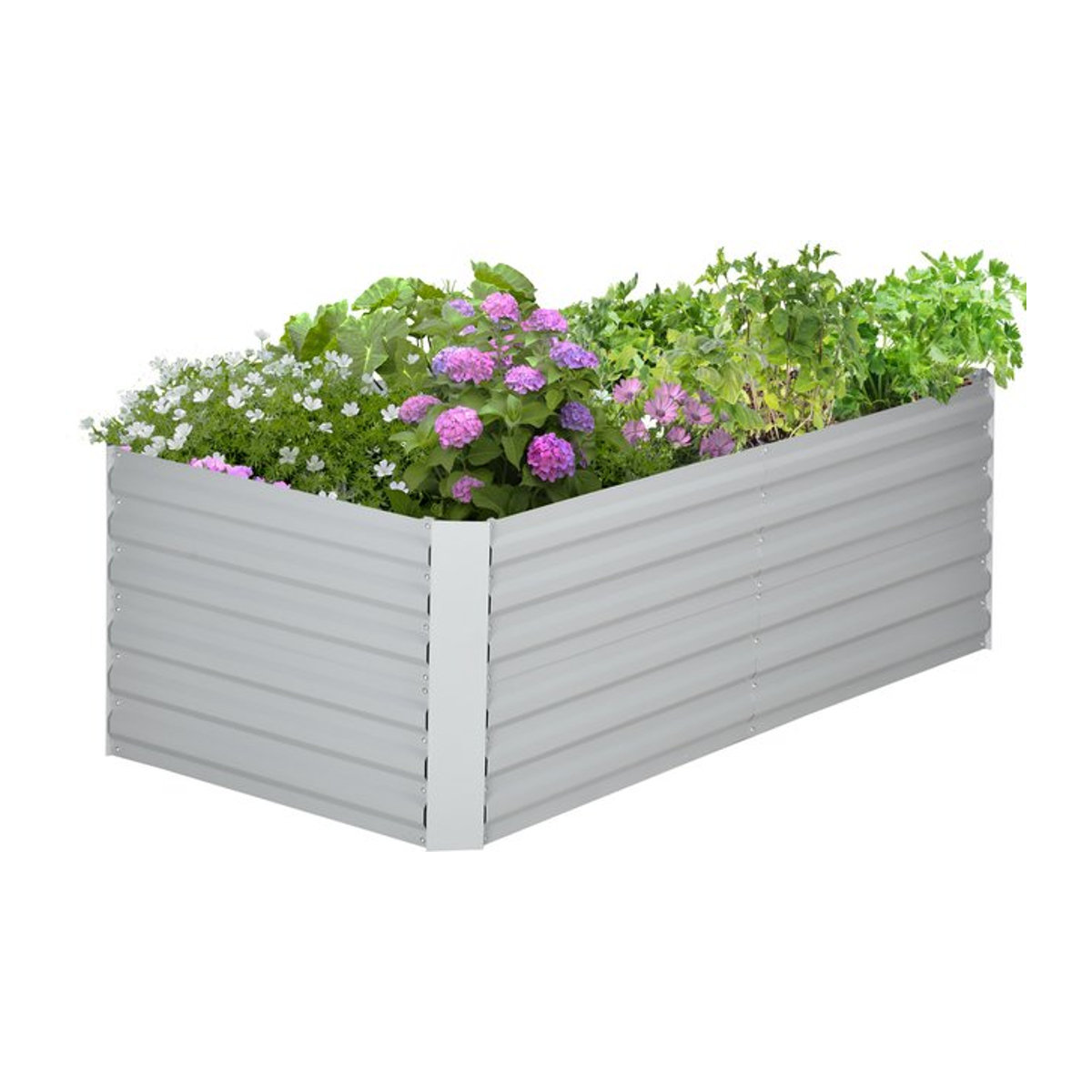 Outsunny Hochbeet aus Metall für Gemüse und Blumen, wetterfester Pflanzkasten für Garten, Balkon oder Terrasse, B/T/H: 180 x 90 x 60 cm, Aosom - Bild 1