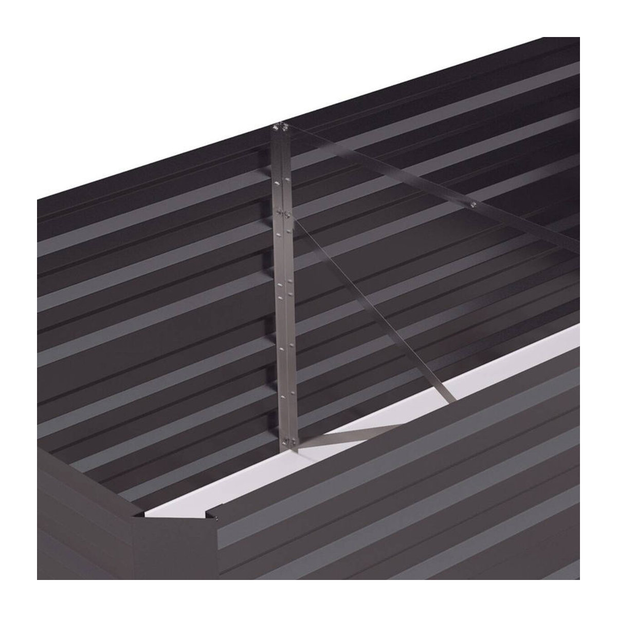Outsunny Hochbeet aus Stahl in Anthrazit Grau B/H/L: 90 x 59 x 180 cm - Bild 4