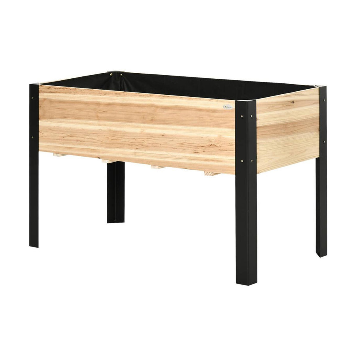 Outsunny Hochbeet aus Stahl in Schwarz, Beige oder Natur, B/H/L: 60 x 74 x 120 cm - Bild 1