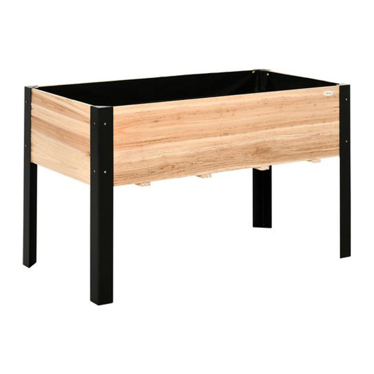Outsunny Hochbeet aus Stahl in Schwarz, Beige oder Natur, B/H/L: 60 x 74 x 120 cm - Bild 4