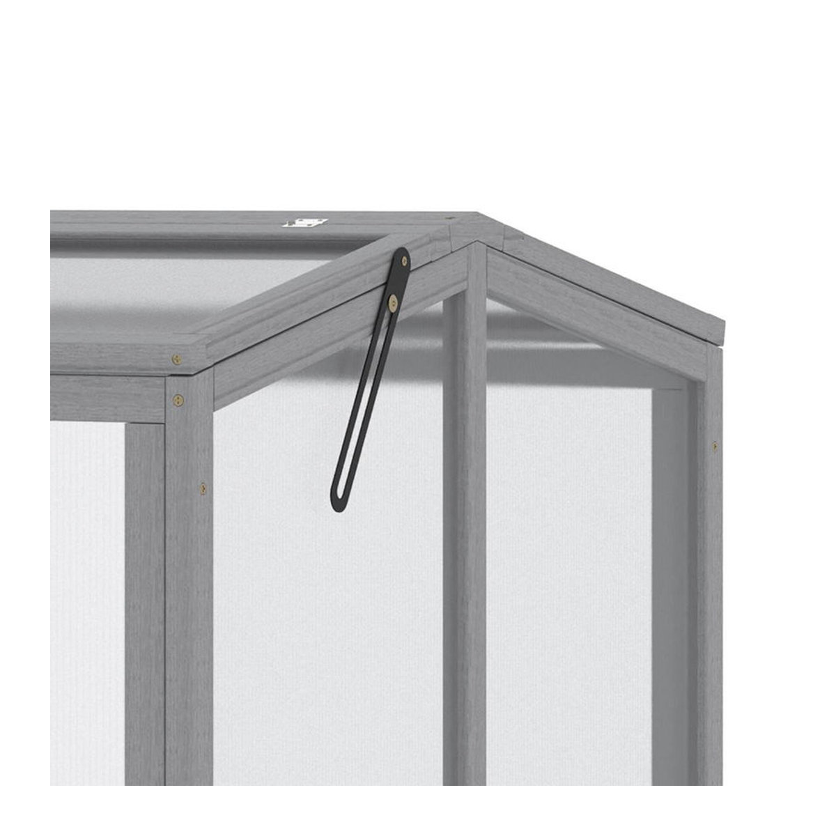 Outsunny Hochbeet Gewächshaus aus Massivholz und Polycarbonat in Grau, B/T/H: 80 x 80 x 90 cm - Bild 7