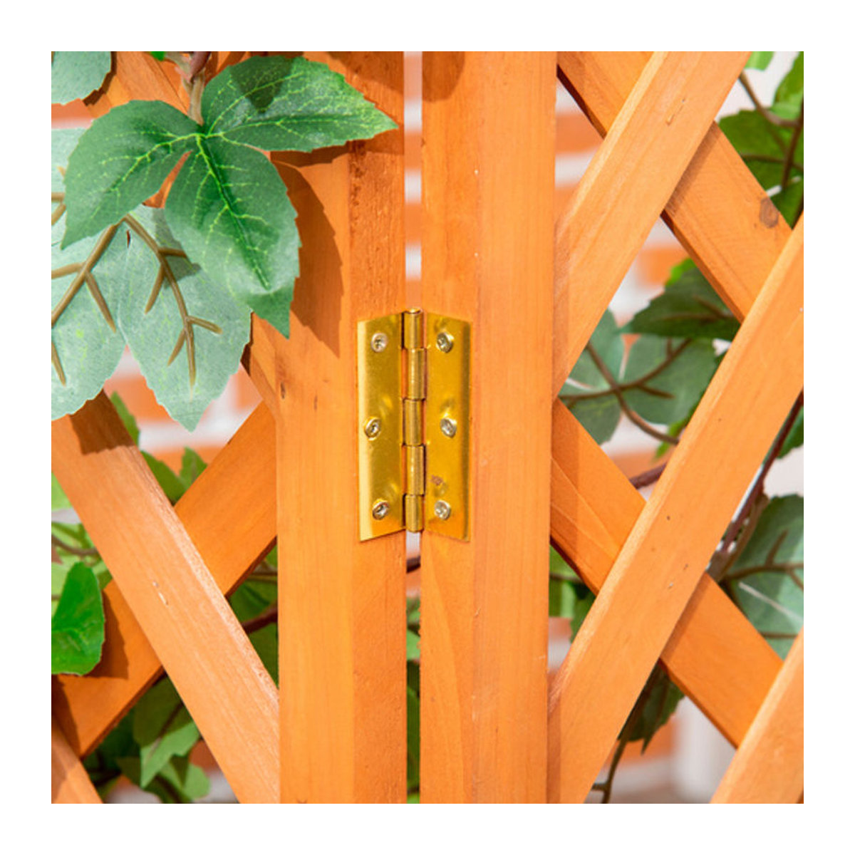 Outsunny Hochbeet mit Rankhilfe aus Holz in Braun, B/T/H: 32 x 32 x 108 cm - Bild 6