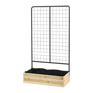 Outsunny Hochbeet mit Rankhilfe aus Naturholz und Stahl für Garten und Balkon, H: 145 cm, B: 80 cm, T: 38 cm