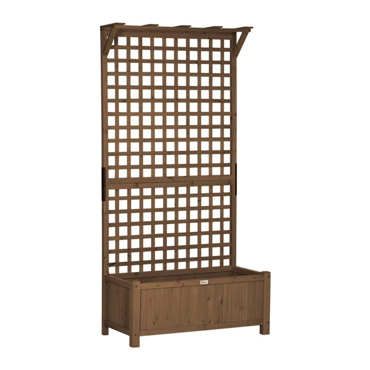 Outsunny Hochbeet Pflanzkasten mit Rankgitter aus Holz für Garten Balkon und Terrasse, B/T/H: 90 x 45 x 183 cm - Bild 1