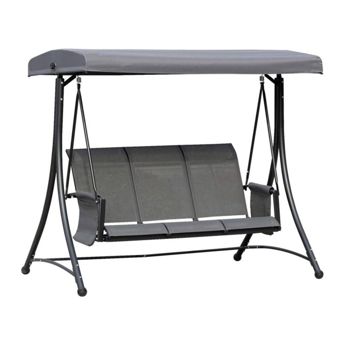 Outsunny Hollywoodschaukel 3-Sitzer in Anthrazit mit Auflagen aus Metall B/H/T: 196 x 172 x 128 cm - Bild 1