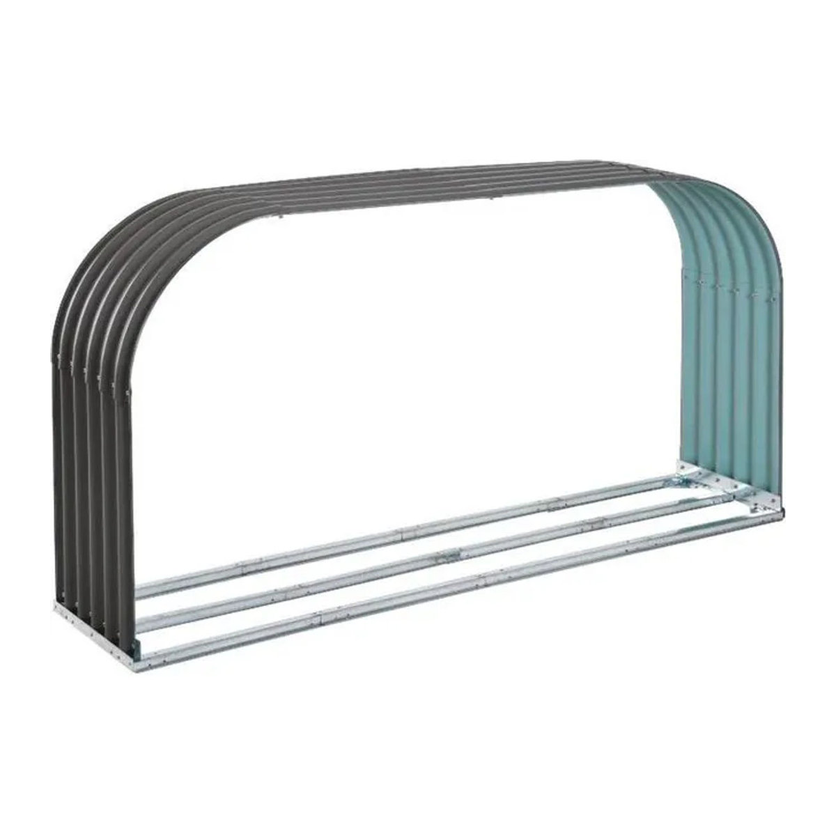 Outsunny Kaminholzständer aus Metall in Stahloptik - Bild 1