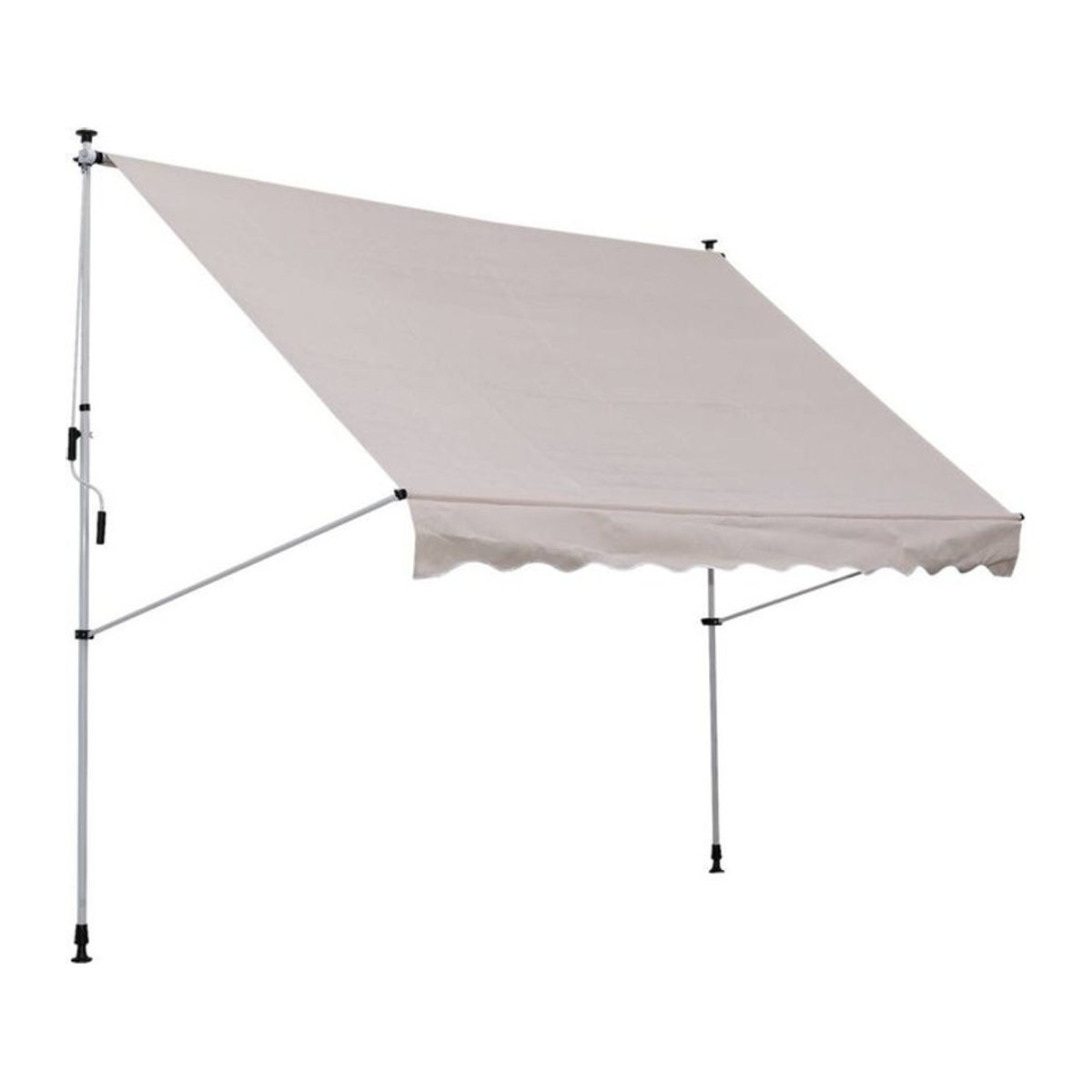 Outsunny Klemmmarkise aus Aluminium und Polyester in Beige, Breite: 200 cm, Länge: 150 cm - Bild 2