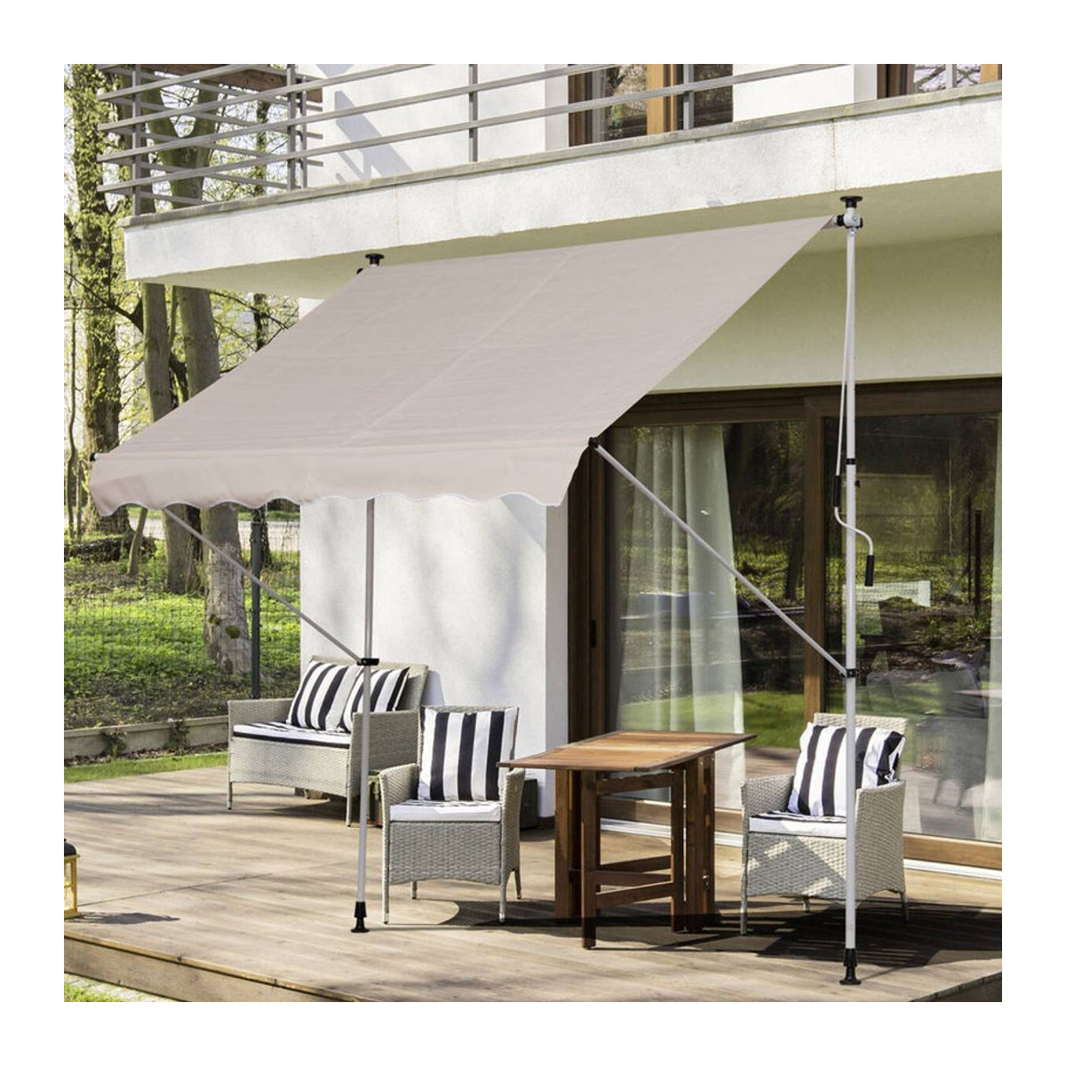 Outsunny Klemmmarkise aus Aluminium und Polyester in Beige, Breite: 200 cm, Länge: 150 cm - Bild 4