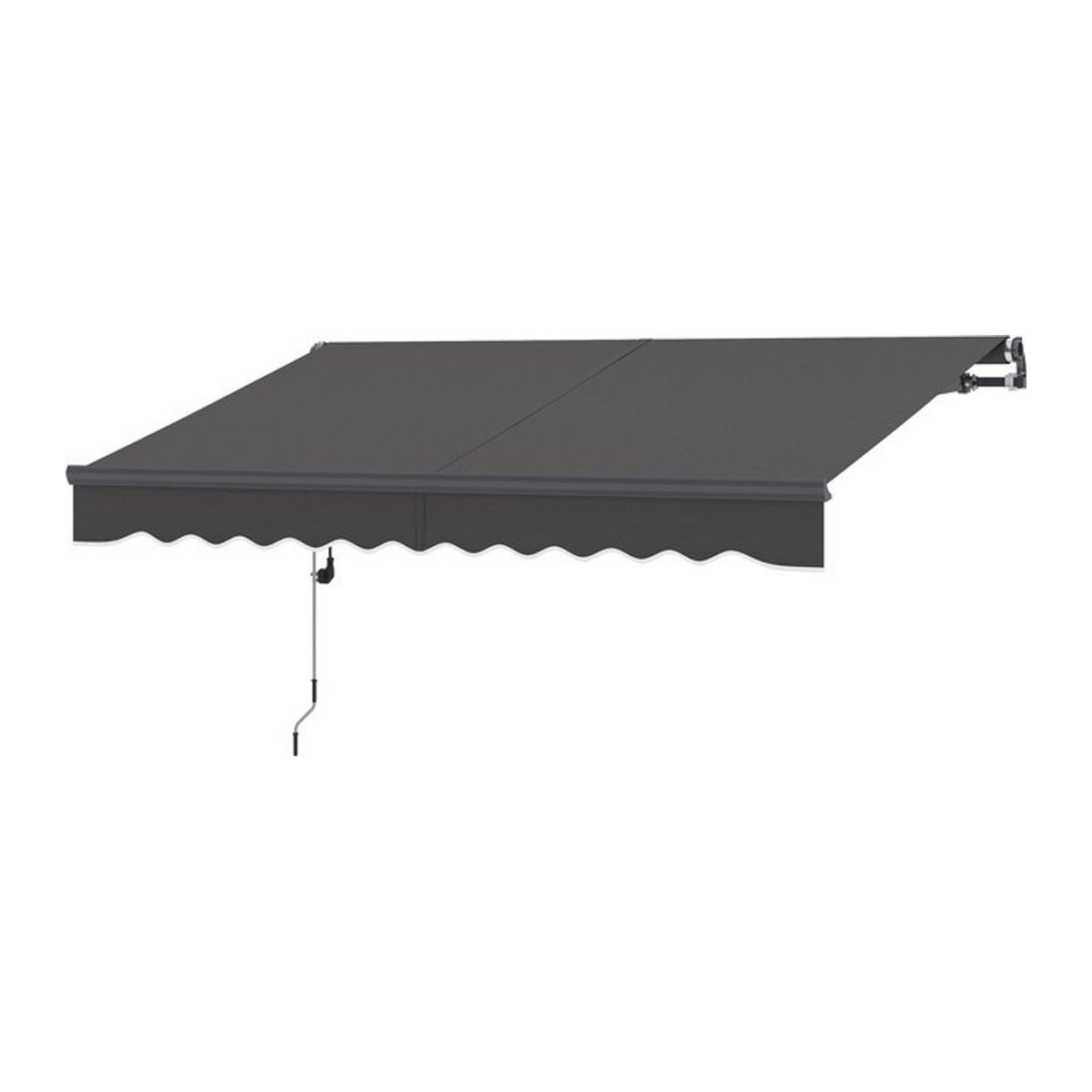 Outsunny Klemmmarkise mit Handkurbel und elektrischer Höhenverstellung in Anthrazit und Grau, UV 30+ Sonnenschutz für Balkon und Terrasse, Breite: 300 cm - Bild 1