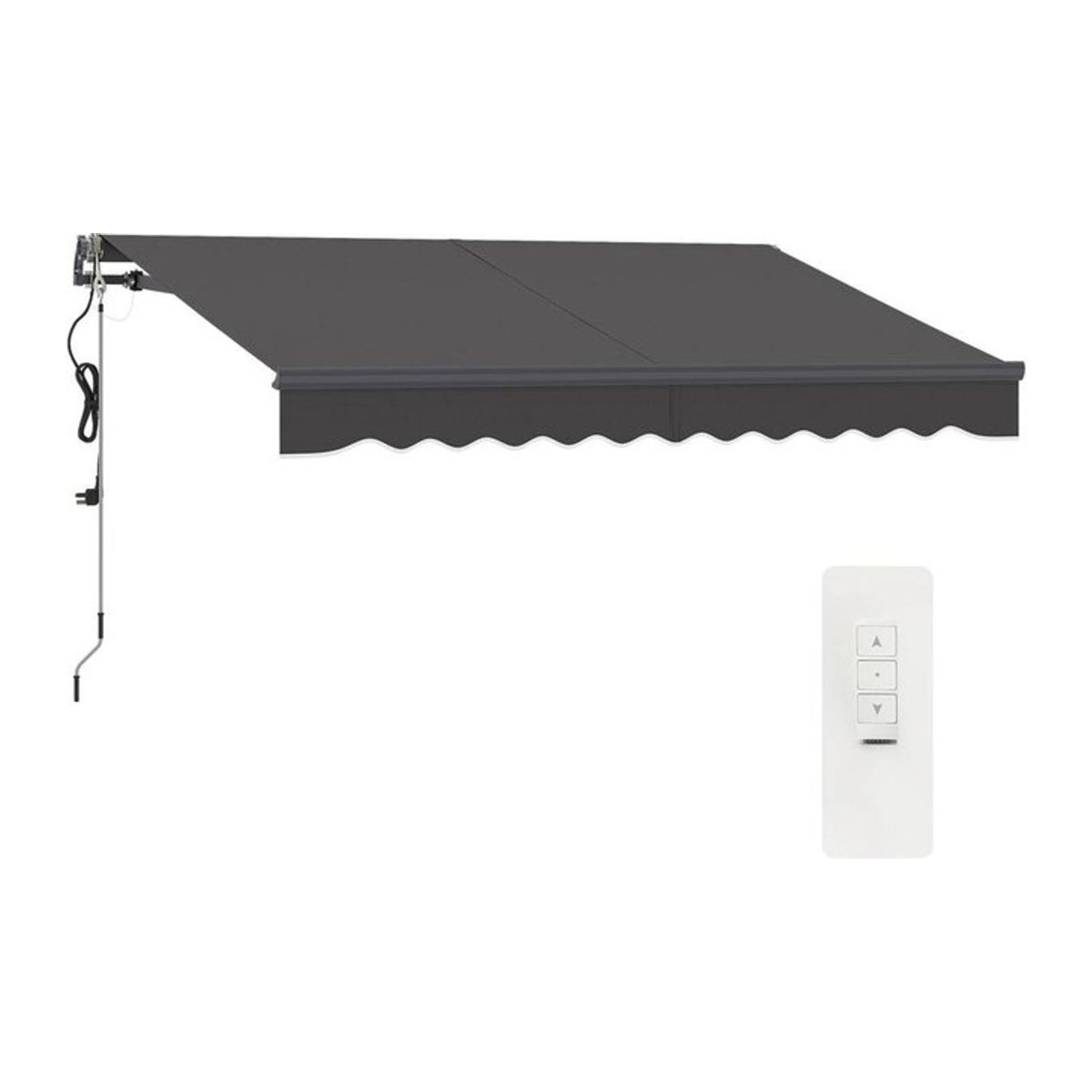 Outsunny Klemmmarkise mit Handkurbel und elektrischer Höhenverstellung in Anthrazit und Grau, UV 30+ Sonnenschutz für Balkon und Terrasse, Breite: 300 cm - Bild 3