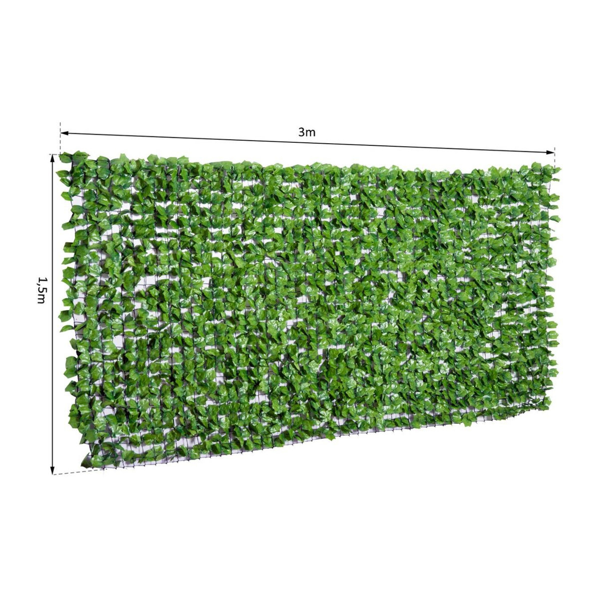 Outsunny Künstliche Hecke Sichtschutz aus Kunststoff in Grün, Wanddekoration für Terrasse und Garten, B/H: 300 x 150 cm - Bild 5