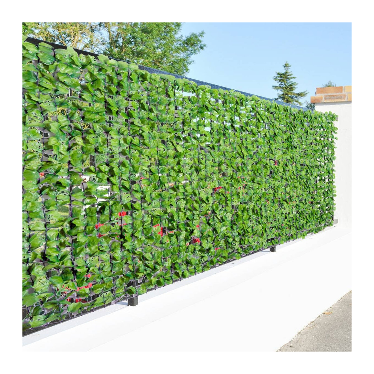 Outsunny Künstliche Hecke Sichtschutz aus Kunststoff in Grün, Wanddekoration für Terrasse und Garten, B/H: 300 x 150 cm - Bild 6