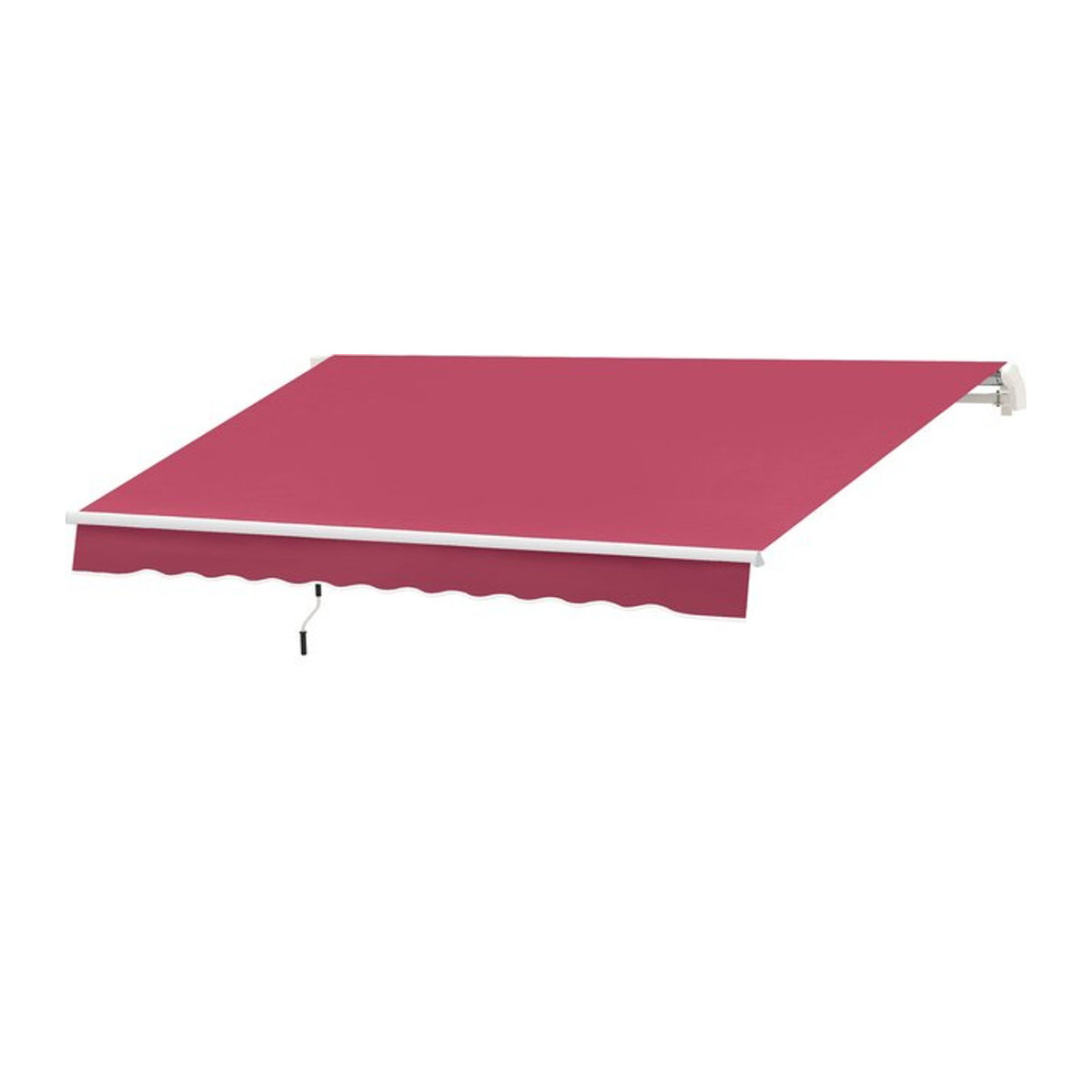 Outsunny Manuelle Markise aus Aluminium und wasserdichtem Polyester in Rot, B x H: 400 x 250 cm - Bild 1