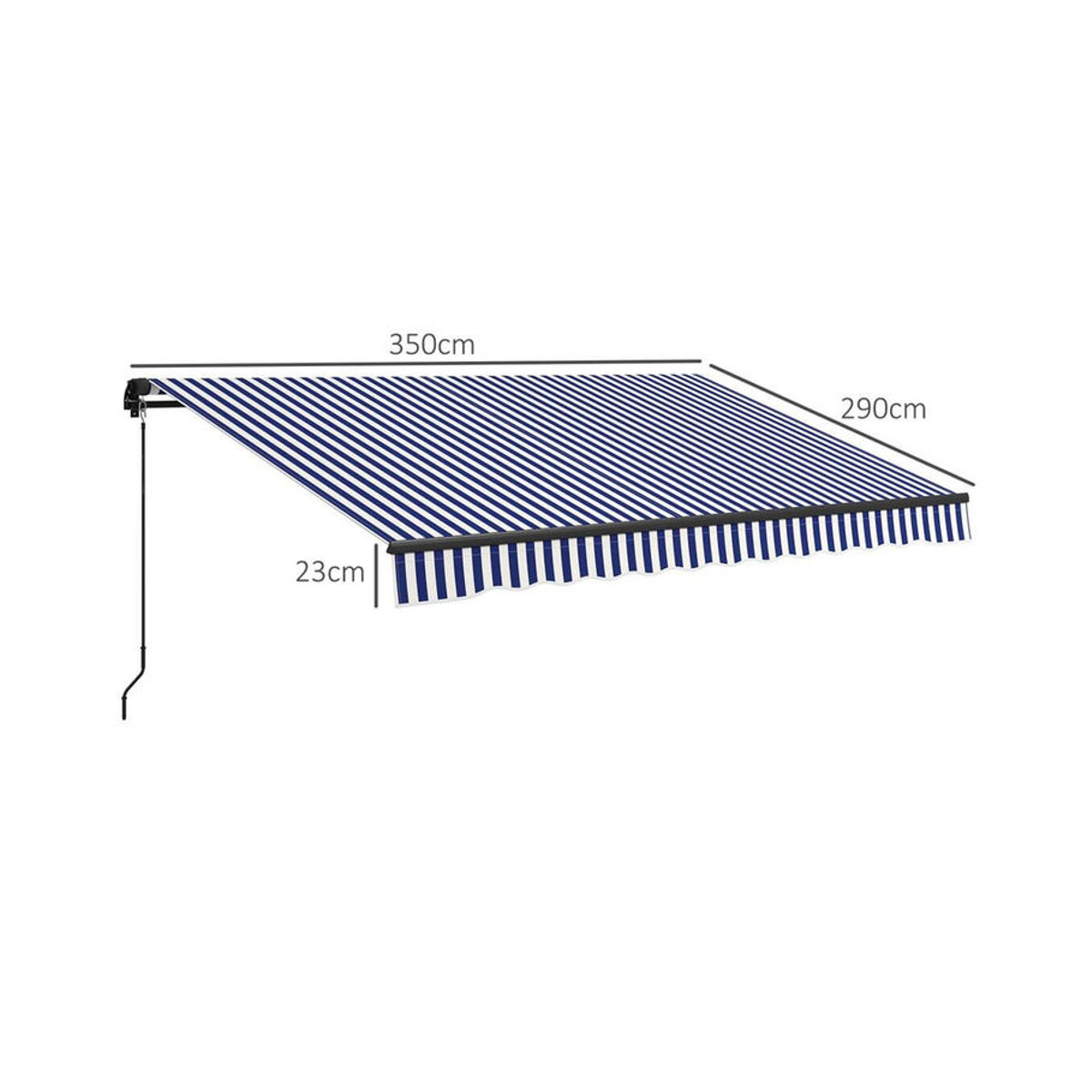 Outsunny Markise aus Polyester in Blau und Weiß, B: 290 cm, H: 350 cm - Bild 1