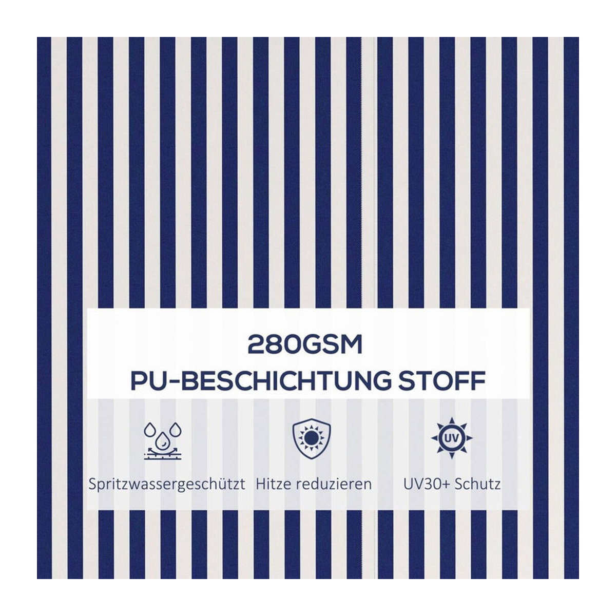 Outsunny Markise aus Polyester in Blau und Weiß, B: 290 cm, H: 350 cm - Bild 3
