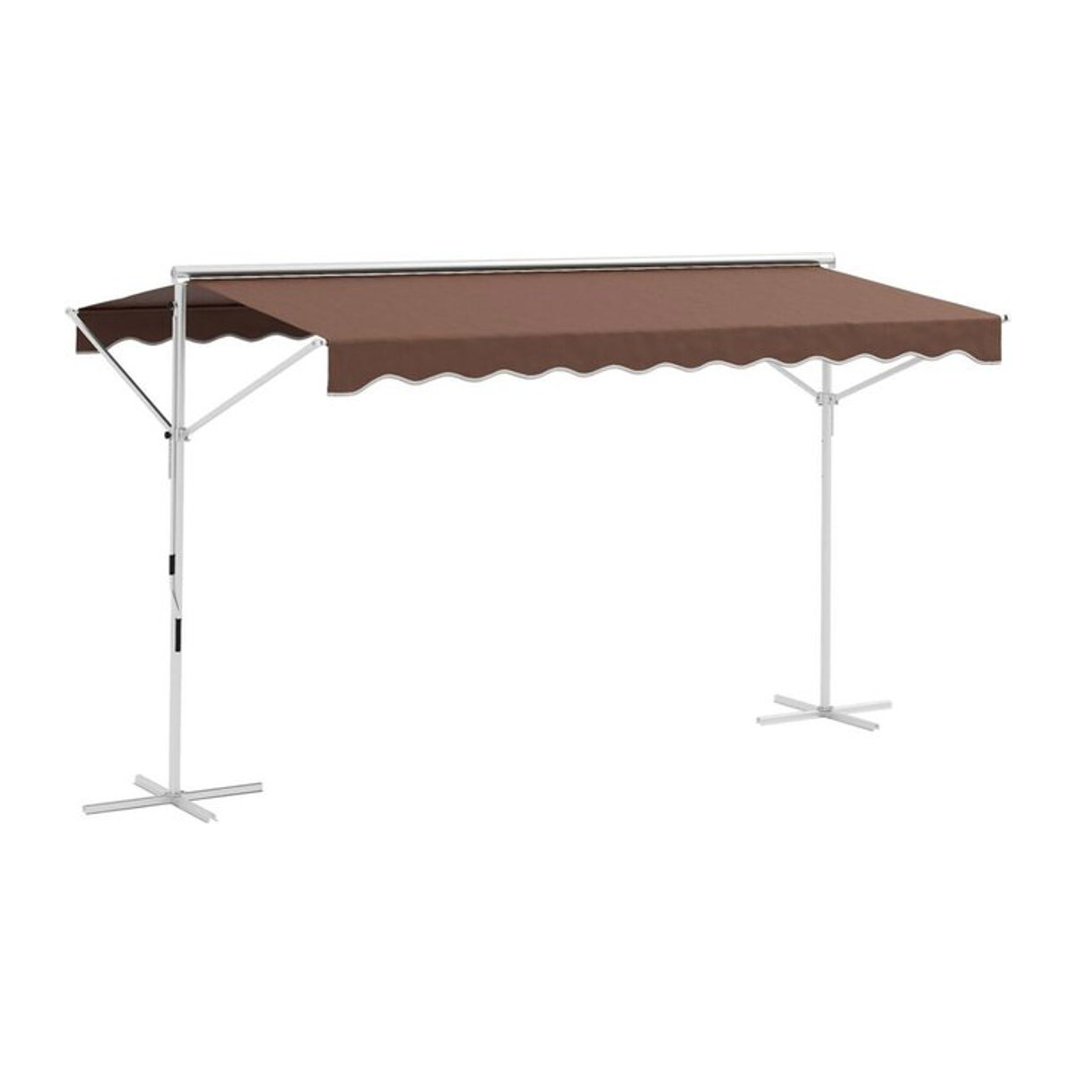 Outsunny Markise mit Faltarmkurbel in Braun, B/H/L: 298 x 395 x 255 cm - Bild 1