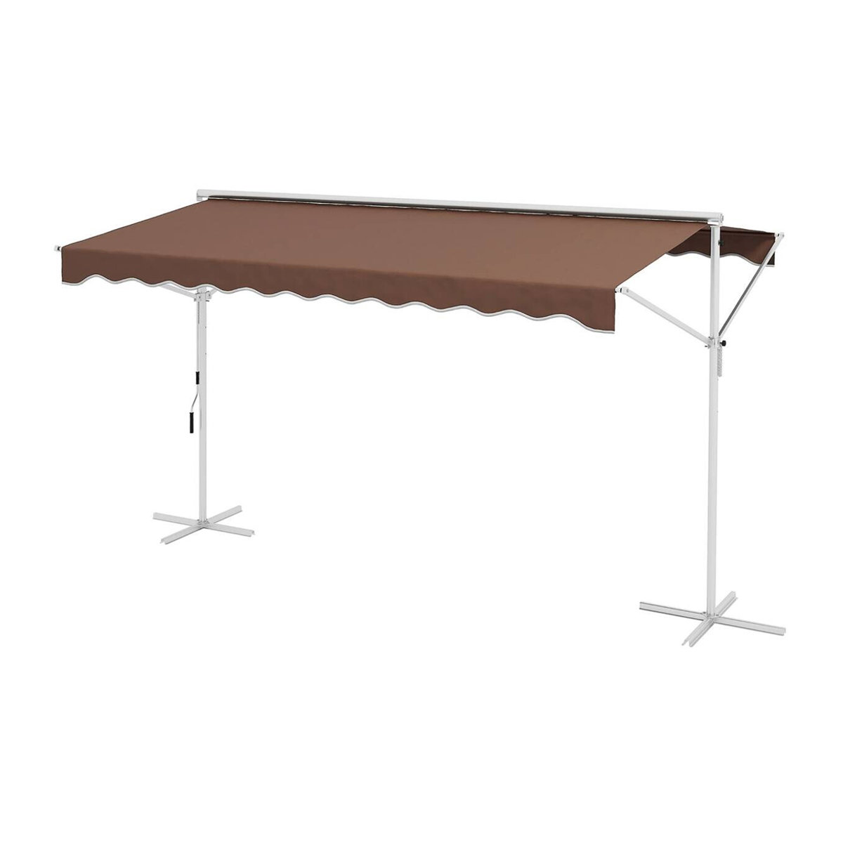 Outsunny Markise mit Faltarmkurbel in Braun, B/H/L: 298 x 395 x 255 cm - Bild 2