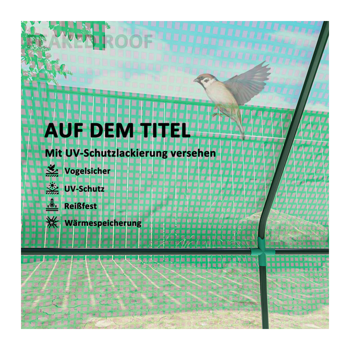 Outsunny Mini Gewächshaus aus Stahl mit UV-beständiger PE-Folie und Mesh-Fenster in Grün, B/T/H: 240 x 90 x 90 cm - Bild 7