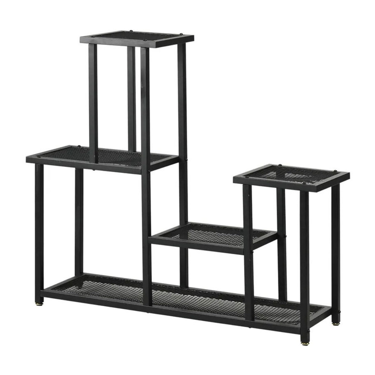 Outsunny Pflanzenregal aus Metall mit 4 Etagen in Schwarz, H x B x T: 83 x 91 x 25 cm - Bild 3