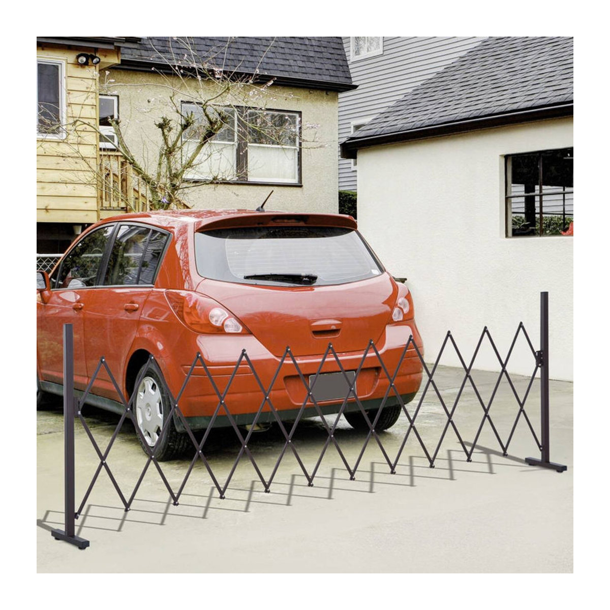 Outsunny Scherengitter ausziehbar aus Aluminium und Metall, Braun oder Schwarz, B/T/H: 31 x 30 x 103,5 cm, Länge: 35-300 cm - Bild 3