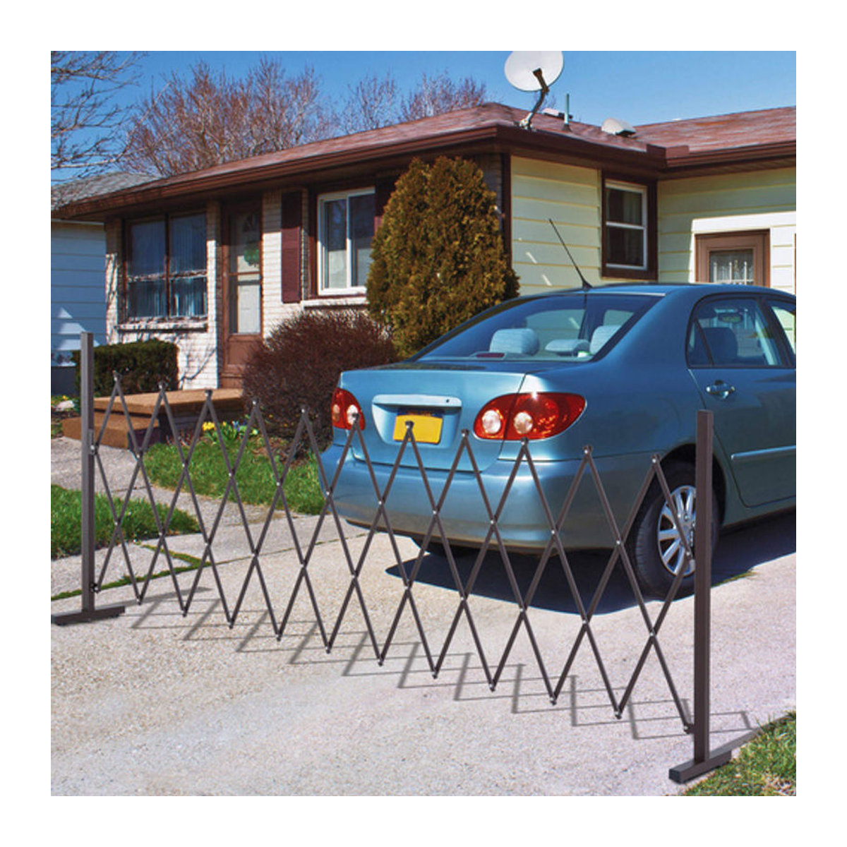 Outsunny Scherengitter ausziehbar aus Aluminium und Metall, Braun oder Schwarz, B/T/H: 31 x 30 x 103,5 cm, Länge: 35-300 cm - Bild 4