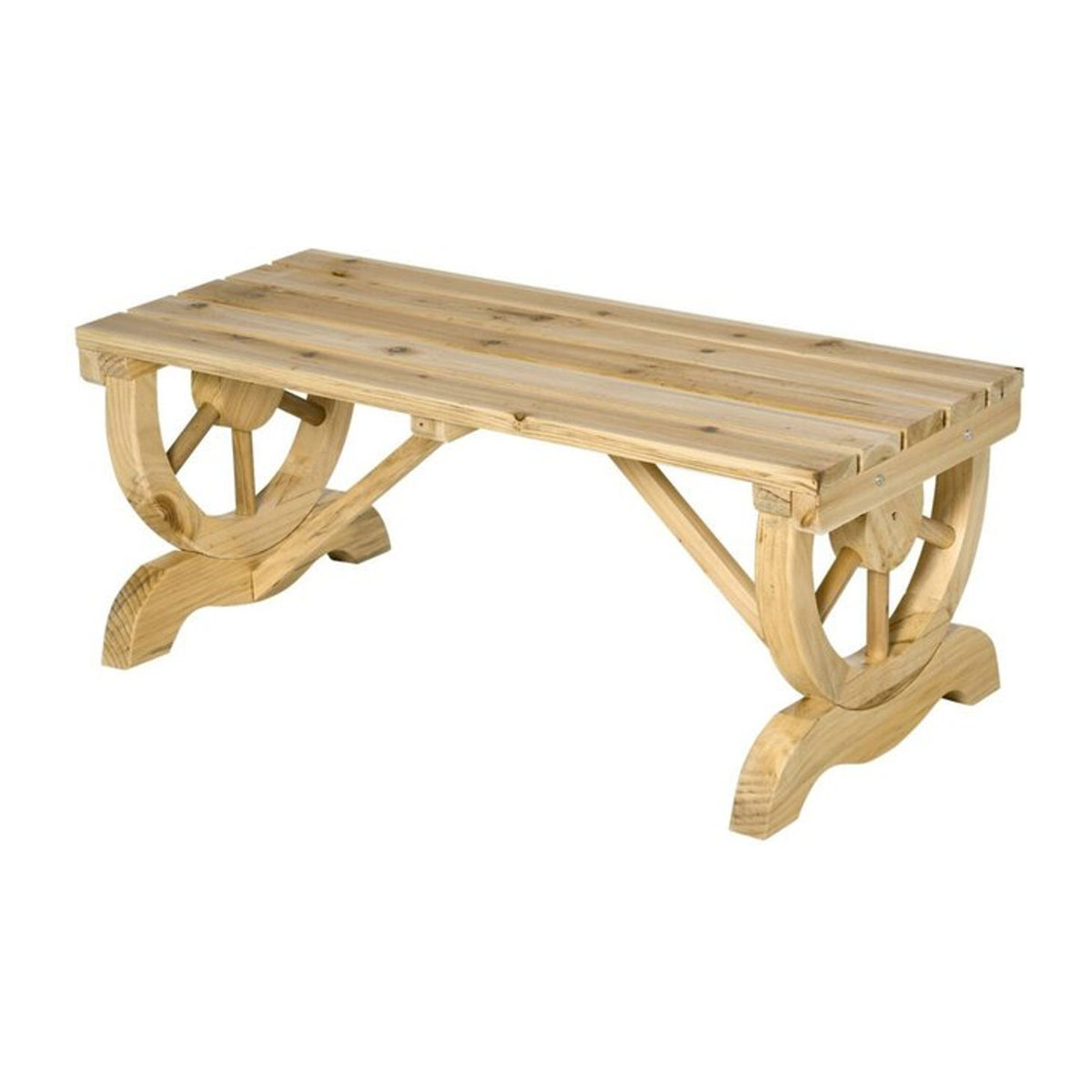 Outsunny Sitzbank im Landhausstil aus Holz in Natur und Beige B/H/L: 50 x 39,5 x 50 cm - Bild 1