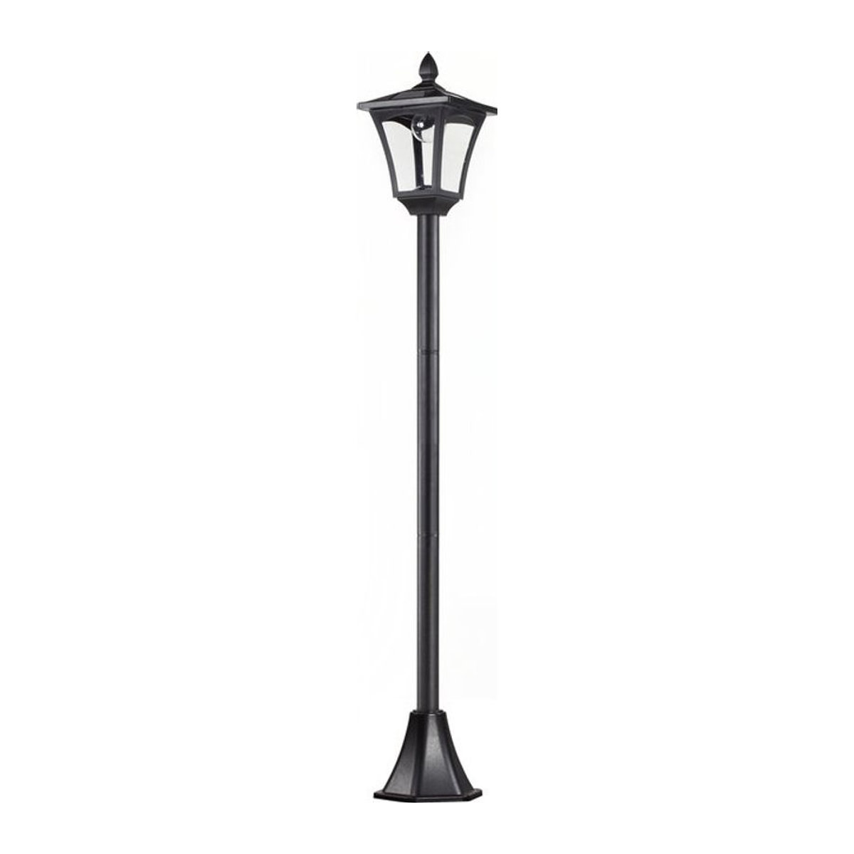 Outsunny Solar Gartenlaterne LED Wegleuchte Schwarz aus Edelstahl und Kunststoff mit IP44 Schutz B/T/H: 18 x 18 x 160 cm - Bild 1