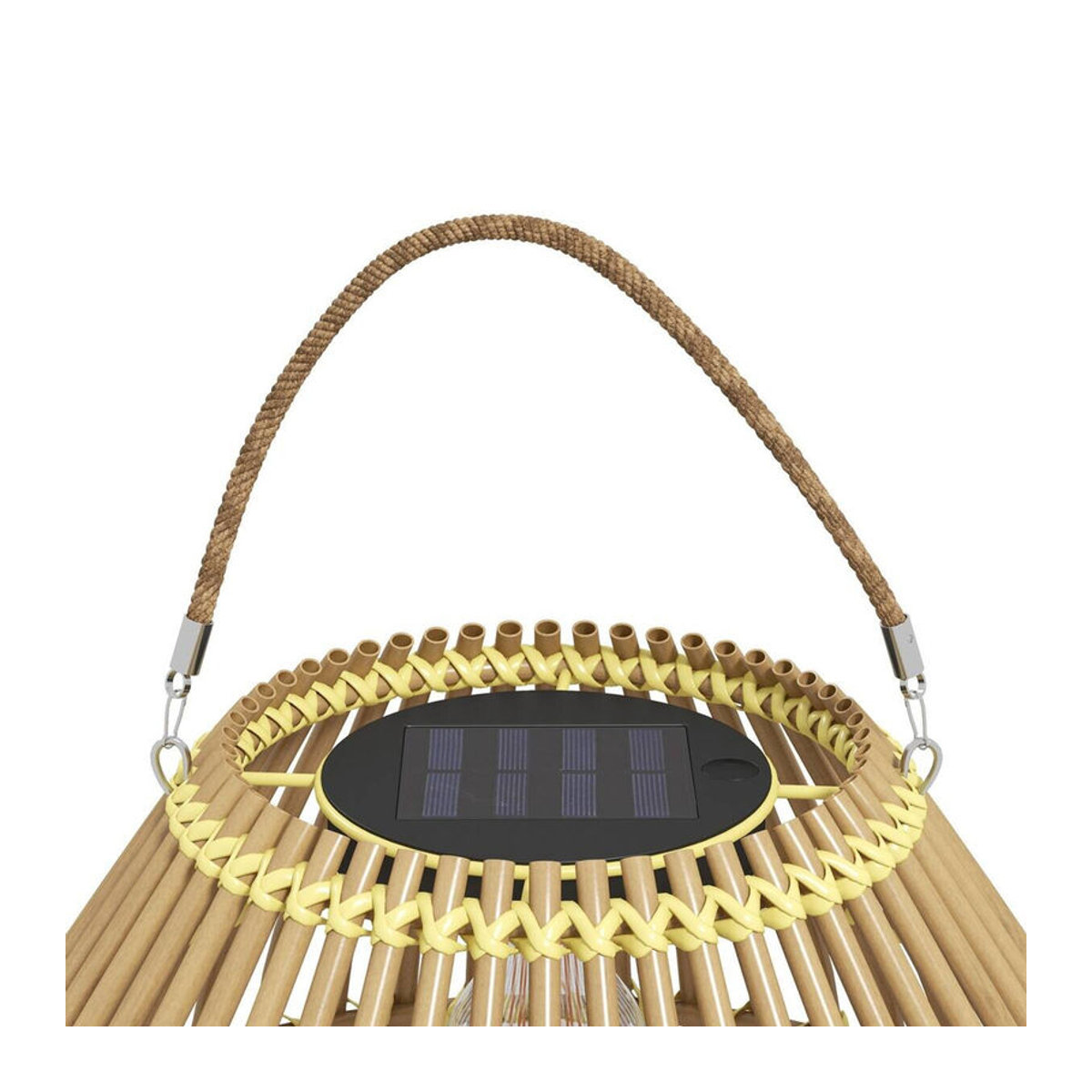 Outsunny Solarleuchte LED aus Polyrattan und Edelstahl in Gelb und Braun mit warmweißem Licht, IP44, B/H/L: 31 x 31 x 32 cm - Bild 4