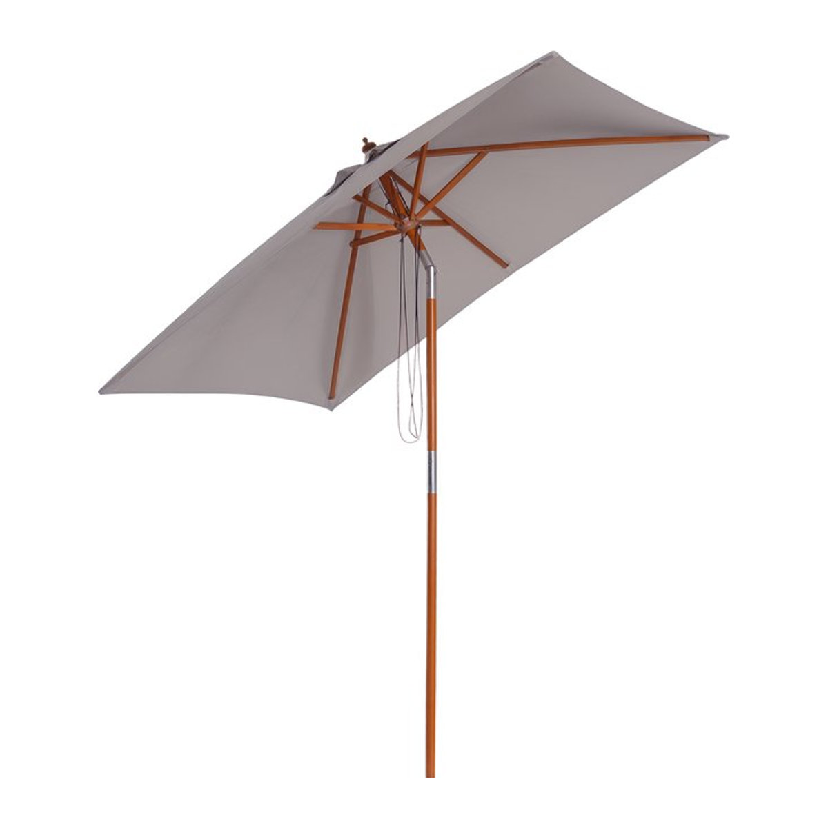Outsunny Sonnenschirm Grau aus Tannenholz und Polyester, 3-stufig einstellbar, B/T/H: 150 x 200 x 235 cm - Bild 1