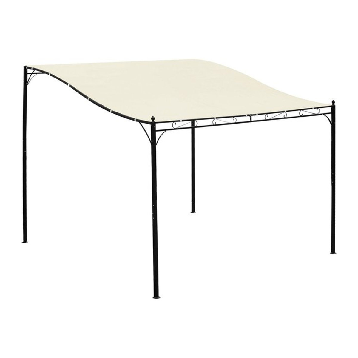 Outsunny Terrassenüberdachung in geschwungener Form aus Eisen in Creme B/H/L: 297 x 245 x 297 cm - Bild 1