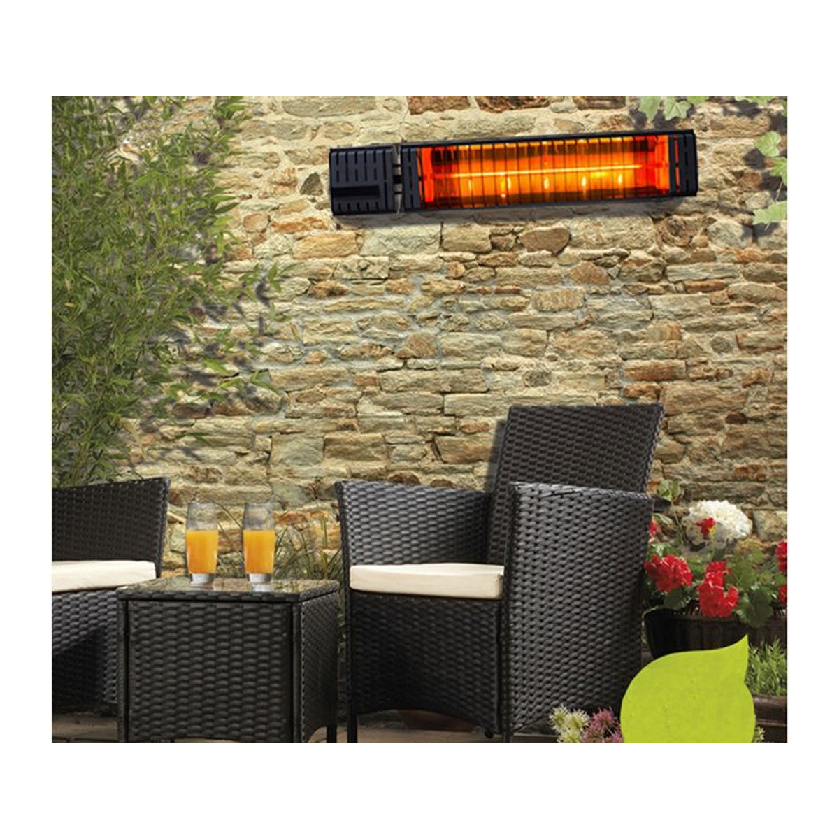 OUTTECH Infrarotheizung Heizstrahler aus Aluminium, Schwarz, B/H/T: 58 x 15 x 8,5 cm - Bild 1