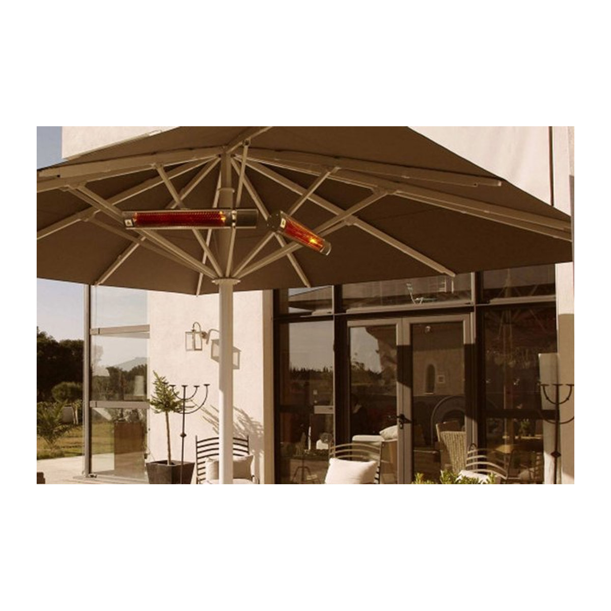 OUTTECH XD-Y Infrarotheizung Heizstrahler aus Aluminium, Silber, B/T/H: 67,5 x 10,5 x 7,2 cm - Bild 1