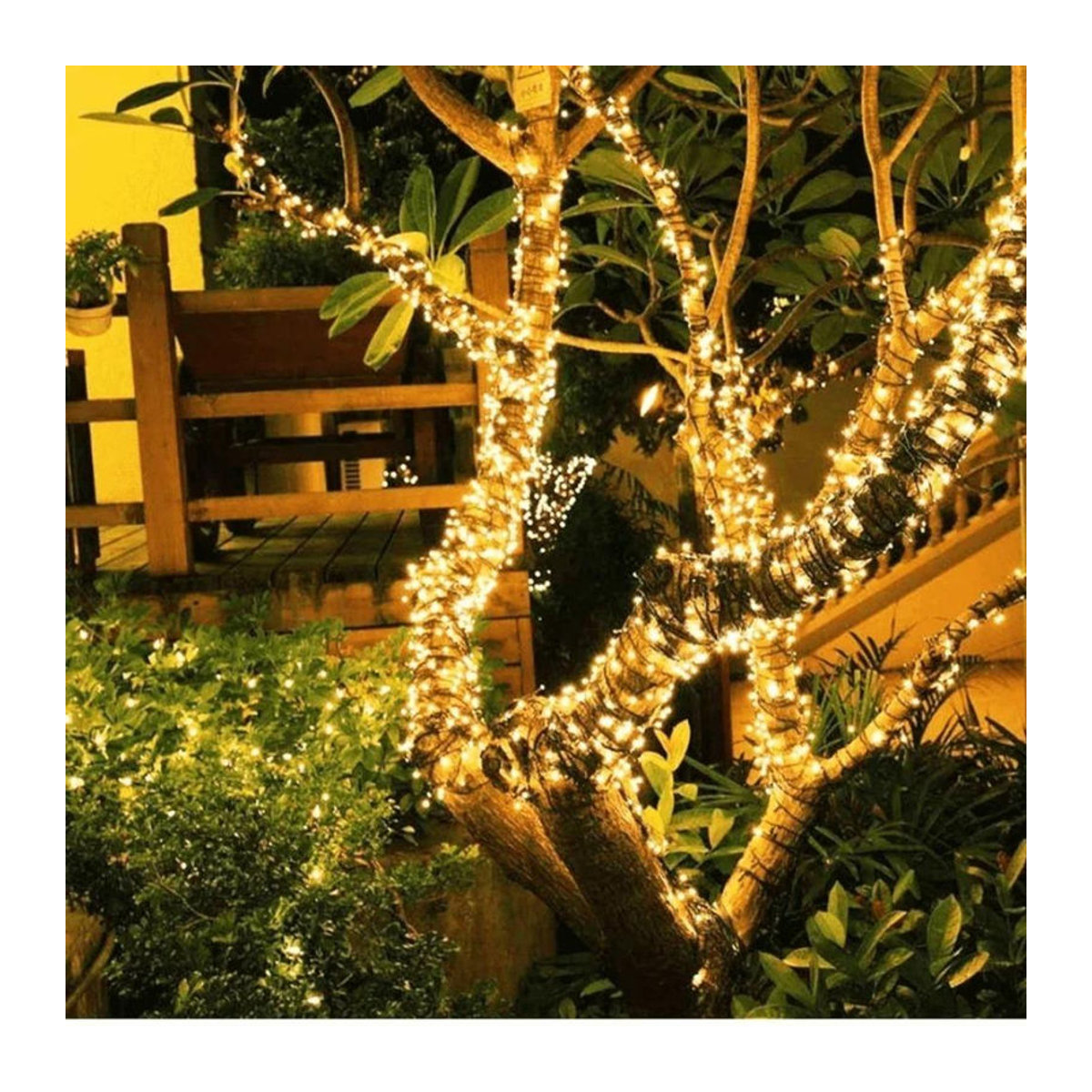 OuuZuu Solar-Lichterkette für den Außenbereich mit 8 Modi, LED Kupferdraht-Lichterkette in Weiß, IP65 wasserdicht für Garten, Hof und Hochzeit - Bild 5