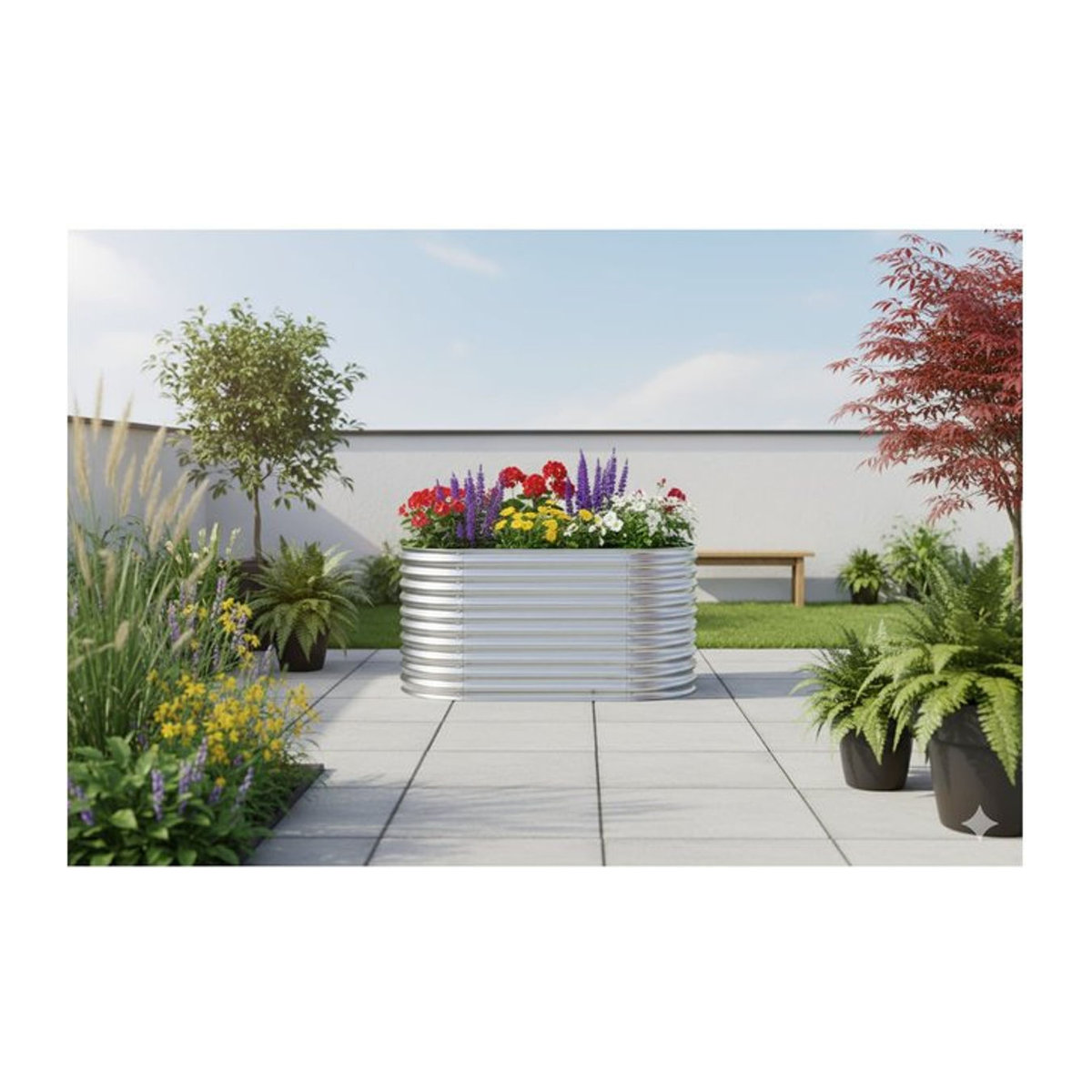 Ovales Hochbeet aus Stahl von Prestige Home in Silber oder Anthrazit, L x B x H: 160 x 80 x 80 cm - Bild 1