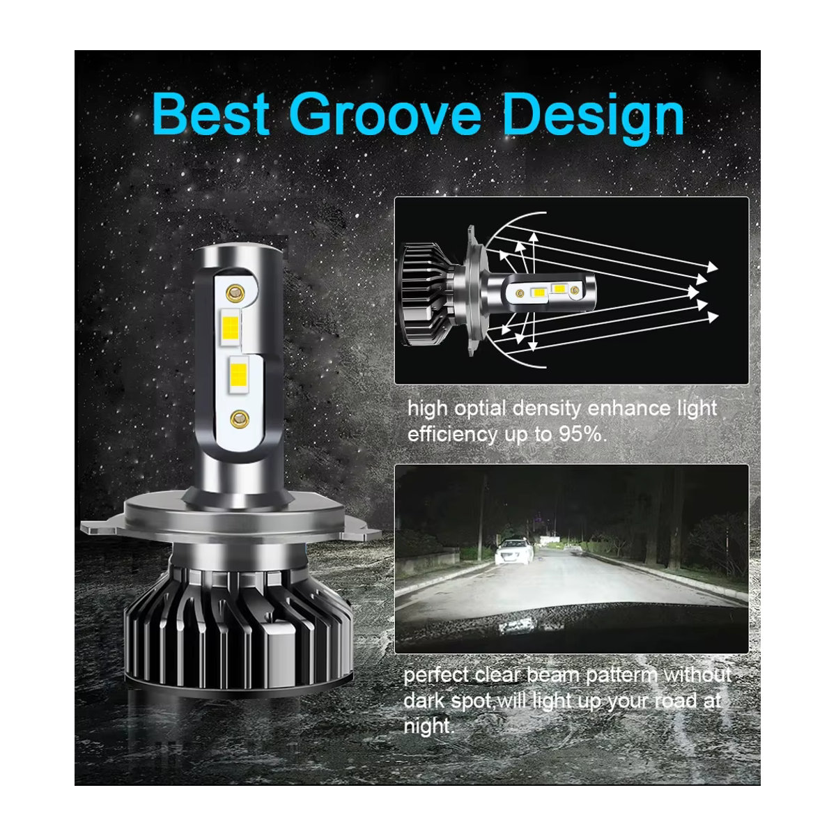 OVEHEL LED Scheinwerfer Set 100W mit 26000LM Canbus für PKW und LKW HB3 HB4 9005 9006 H1 H8 H9 H11 H7 H4 12V-24V - Bild 2