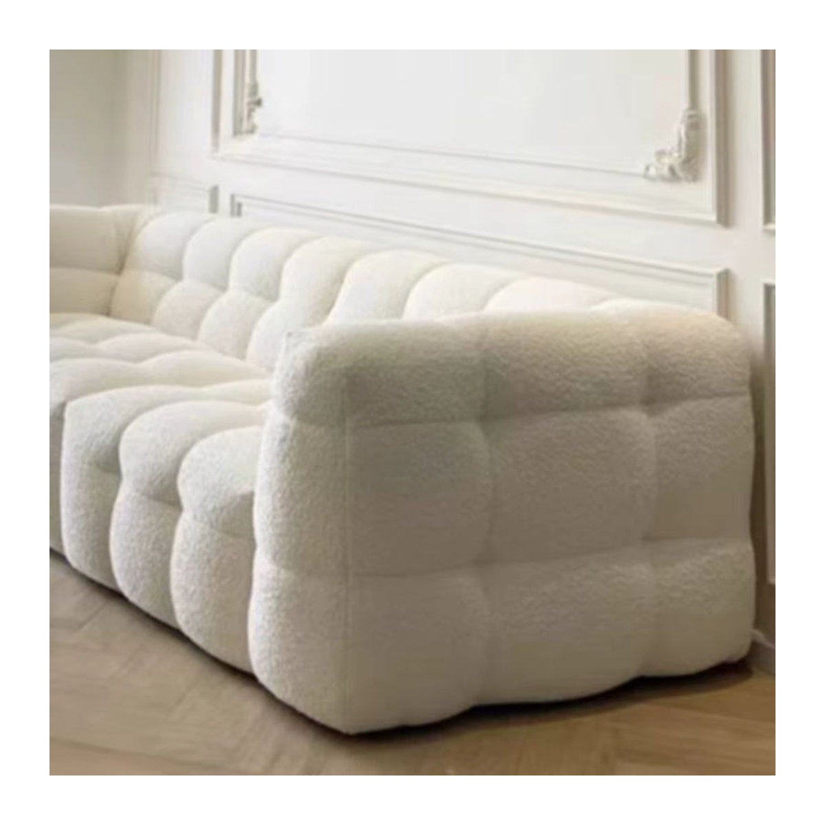 OVOZI Modulsofa in Weiß mit Berber-Fleece im modernen minimalistischen Design - Bild 3