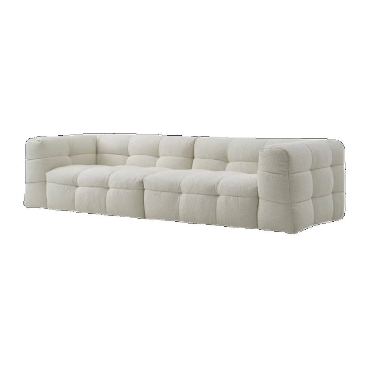 OVOZI Modulsofa in Weiß mit Berber-Fleece im modernen minimalistischen Design - Bild 4