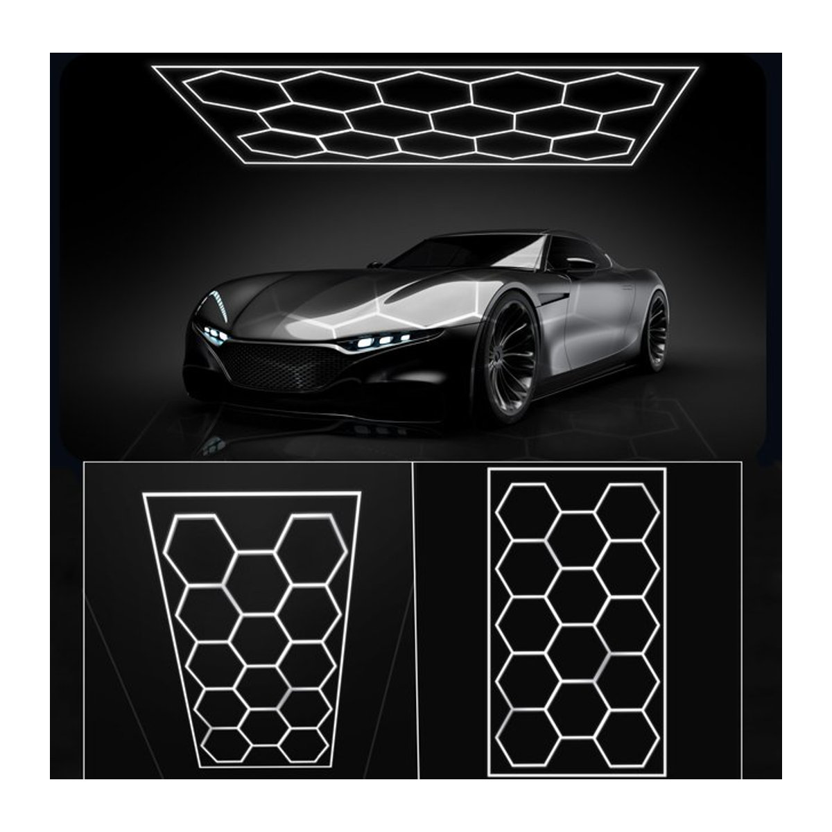 Oyajia 14er-Pack LED Wabenleuchten für Garage und Werkstatt, 680 W, 72800 lm, 6500 K Kaltweiß, Modernes Design in Weiß - Bild 1